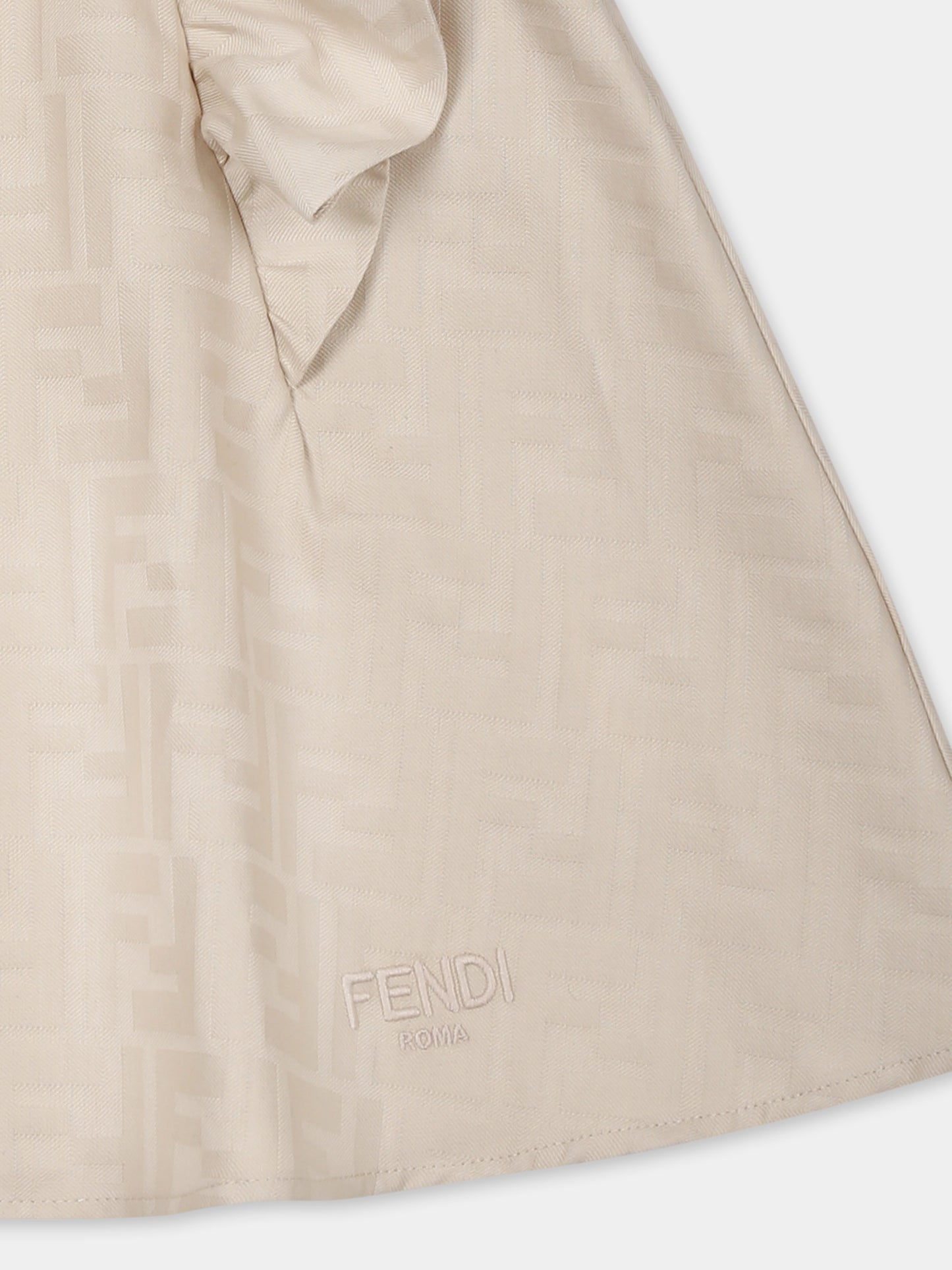 Beige dress for baby girl with FF