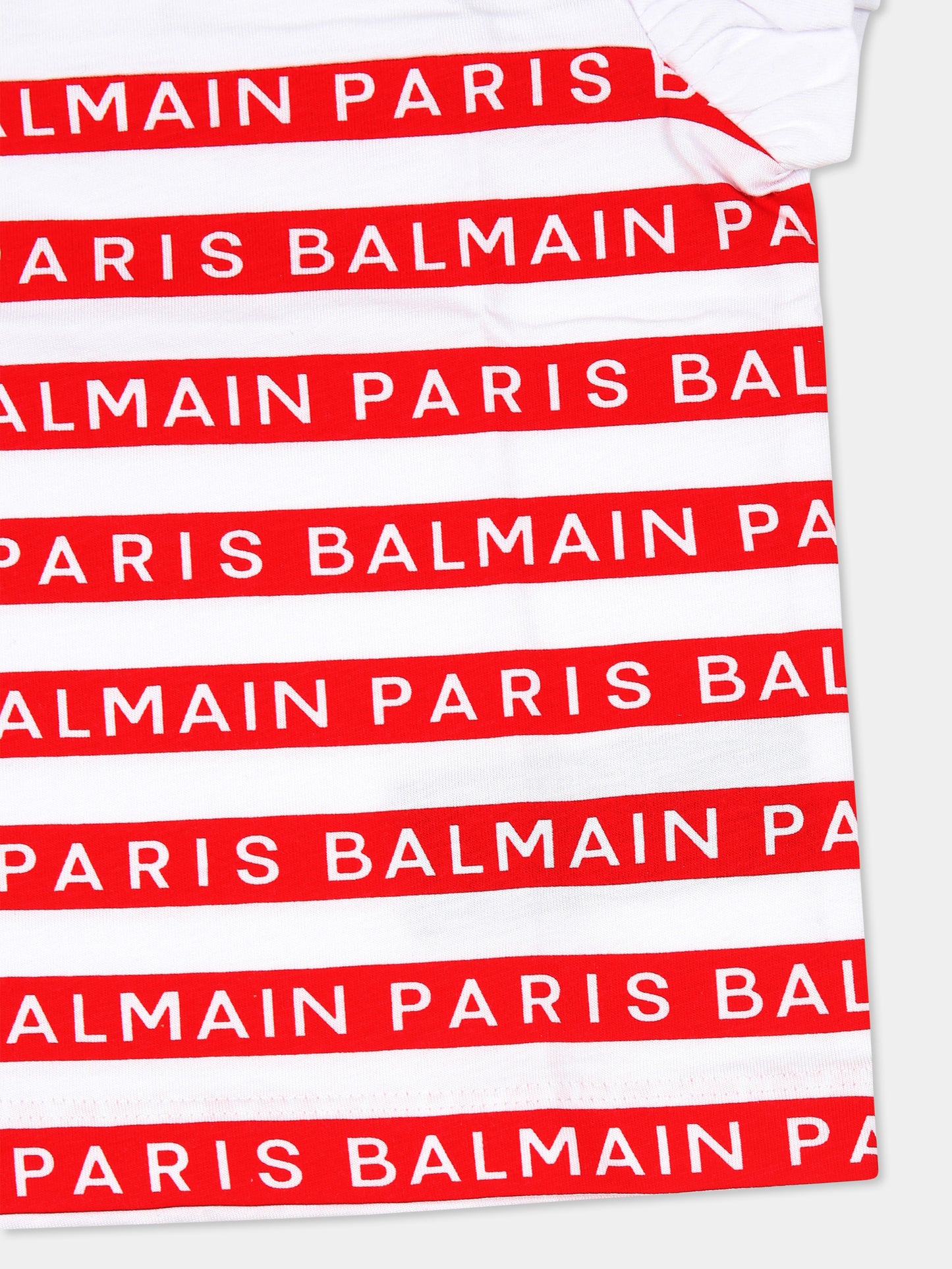 T-shirt bianca per neonata con logo,Balmain Kids,BU8031 Z1911 100RO