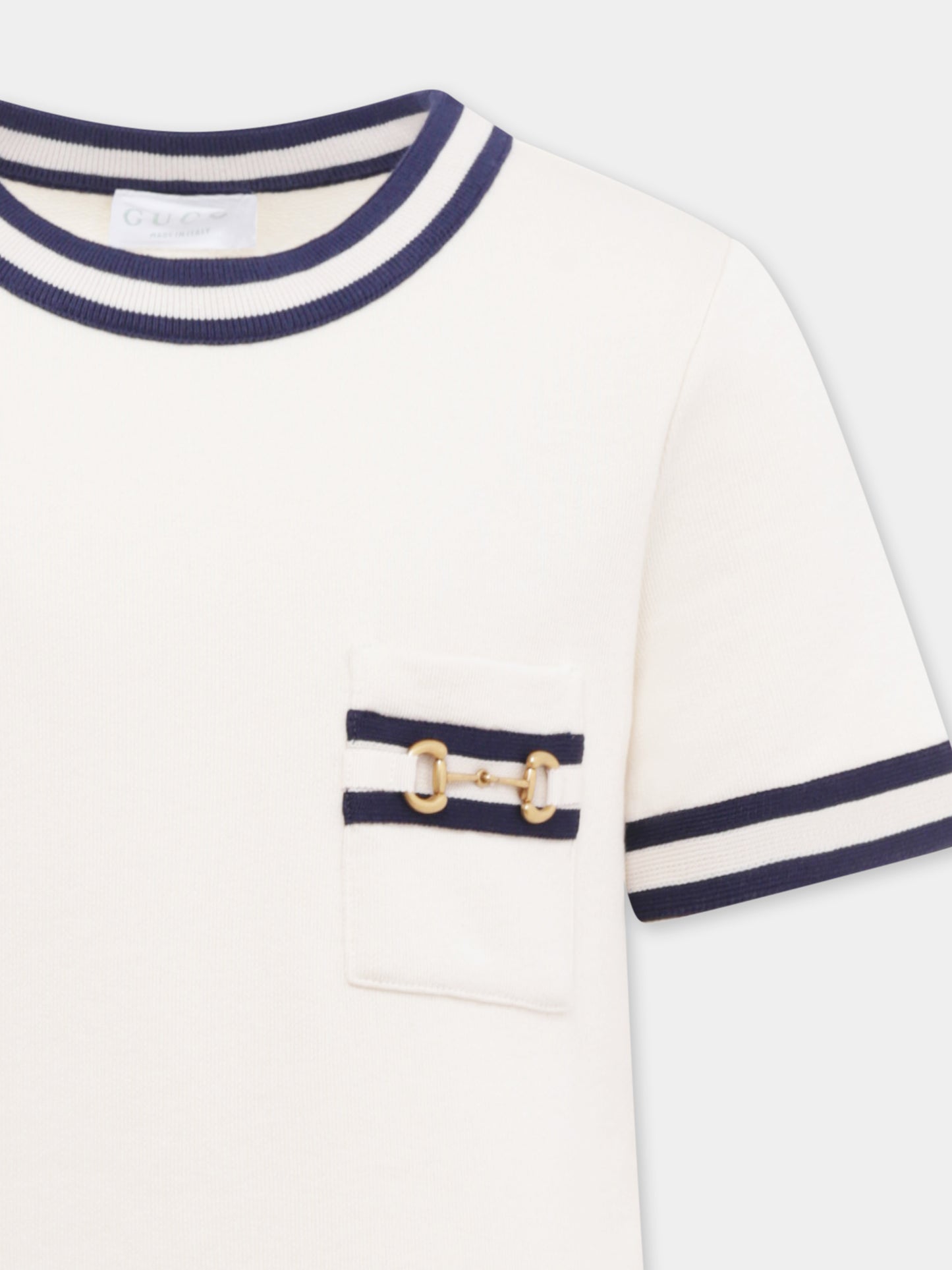 Ivory dress for girl with horsebit