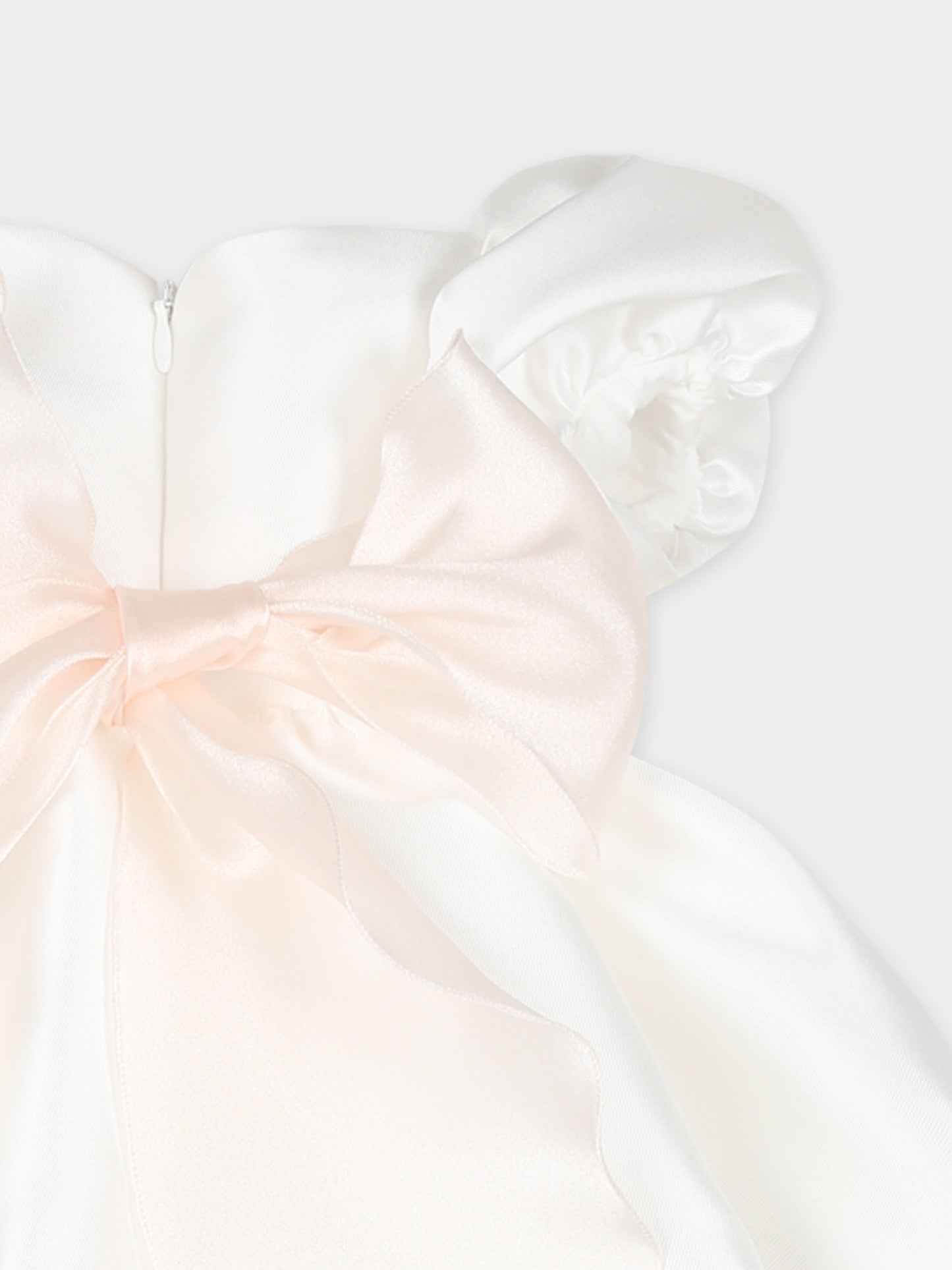 Vestito bianco per neonata con fiore,Monnalisa,73E905 5302 0001