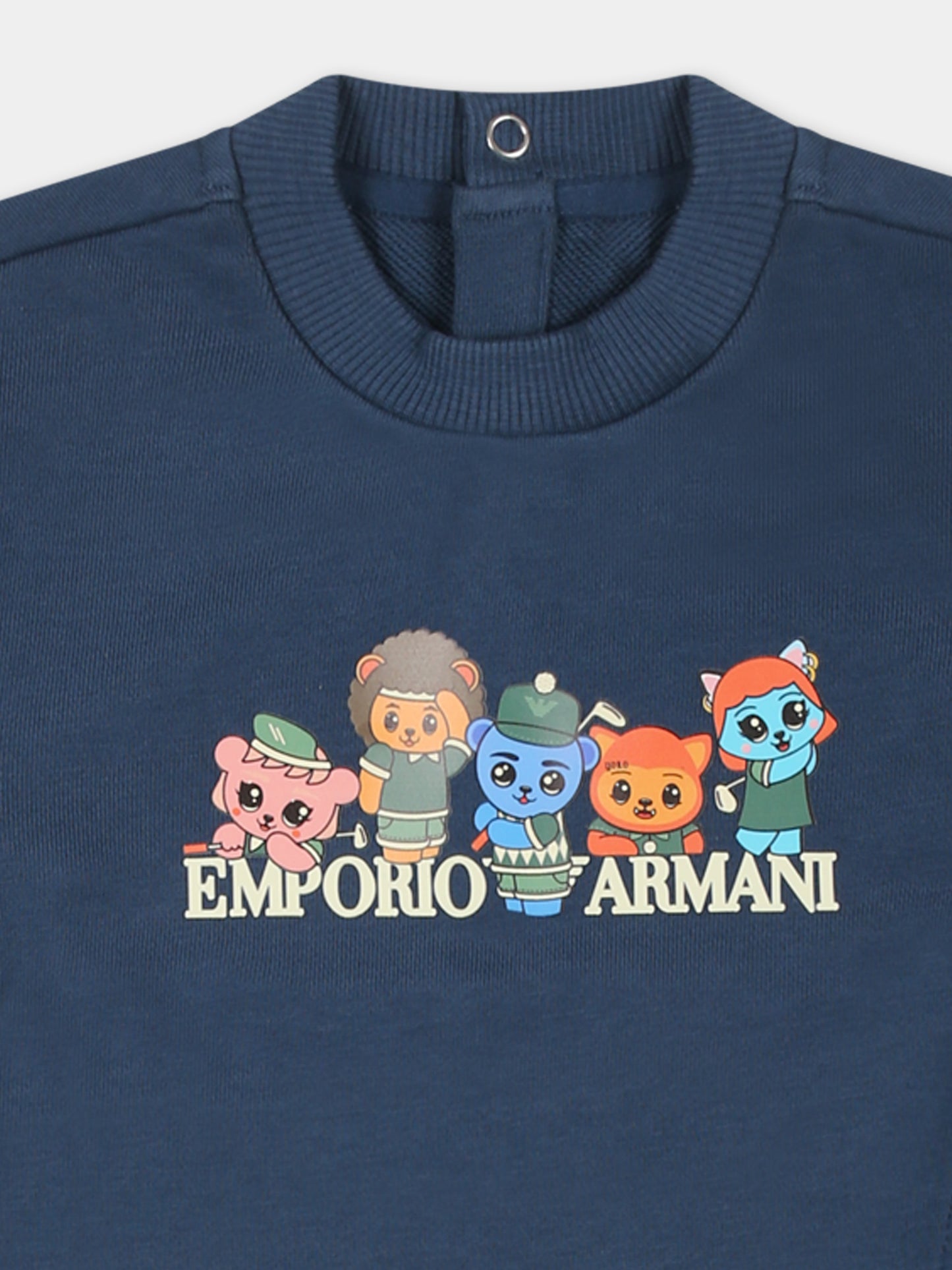 Felpa blu per neonato con Manga Bear Crew,Emporio Armani,EB000277 AF13552 UB150