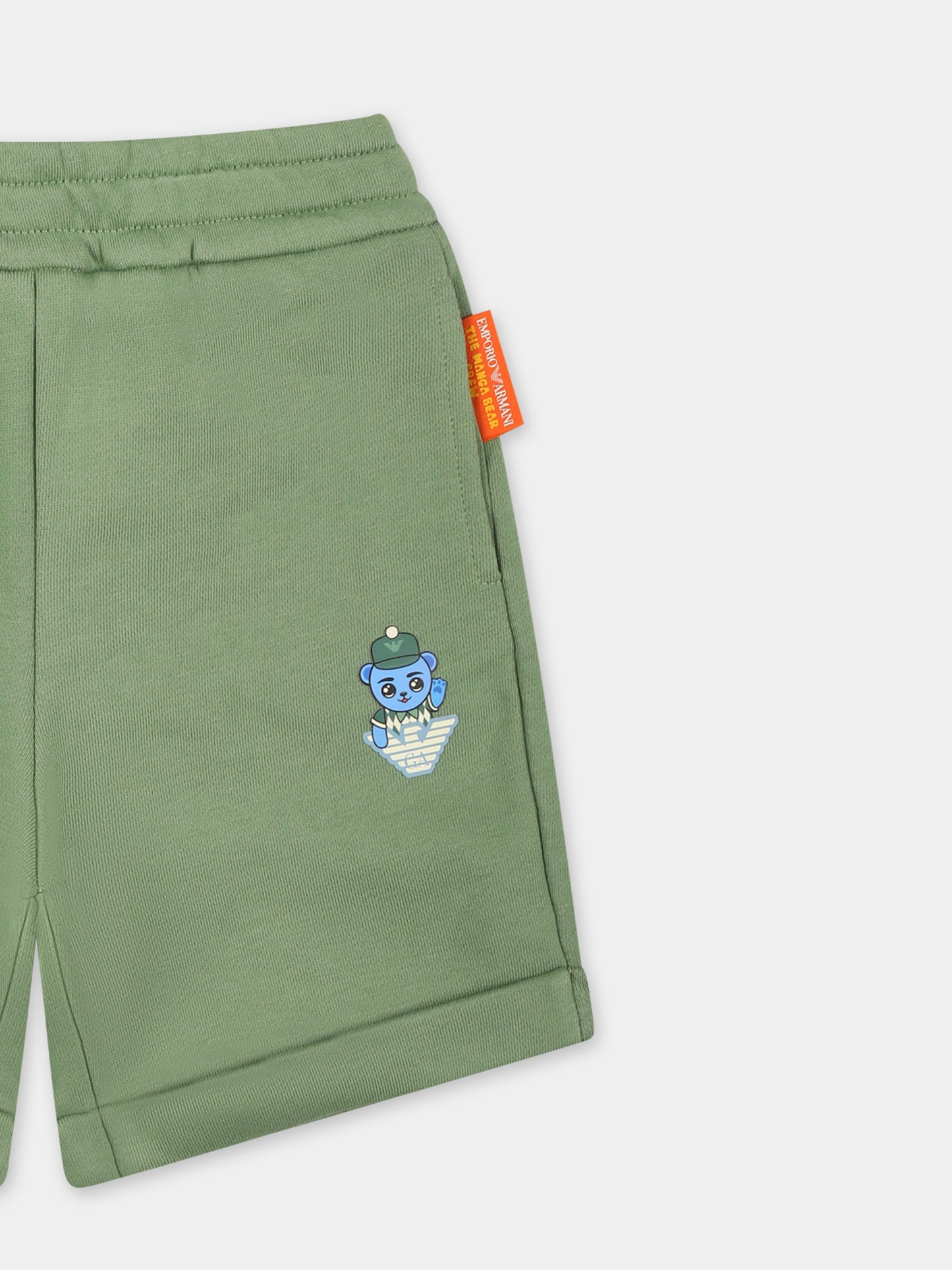 Green shorts for baby boy with Manga Bear