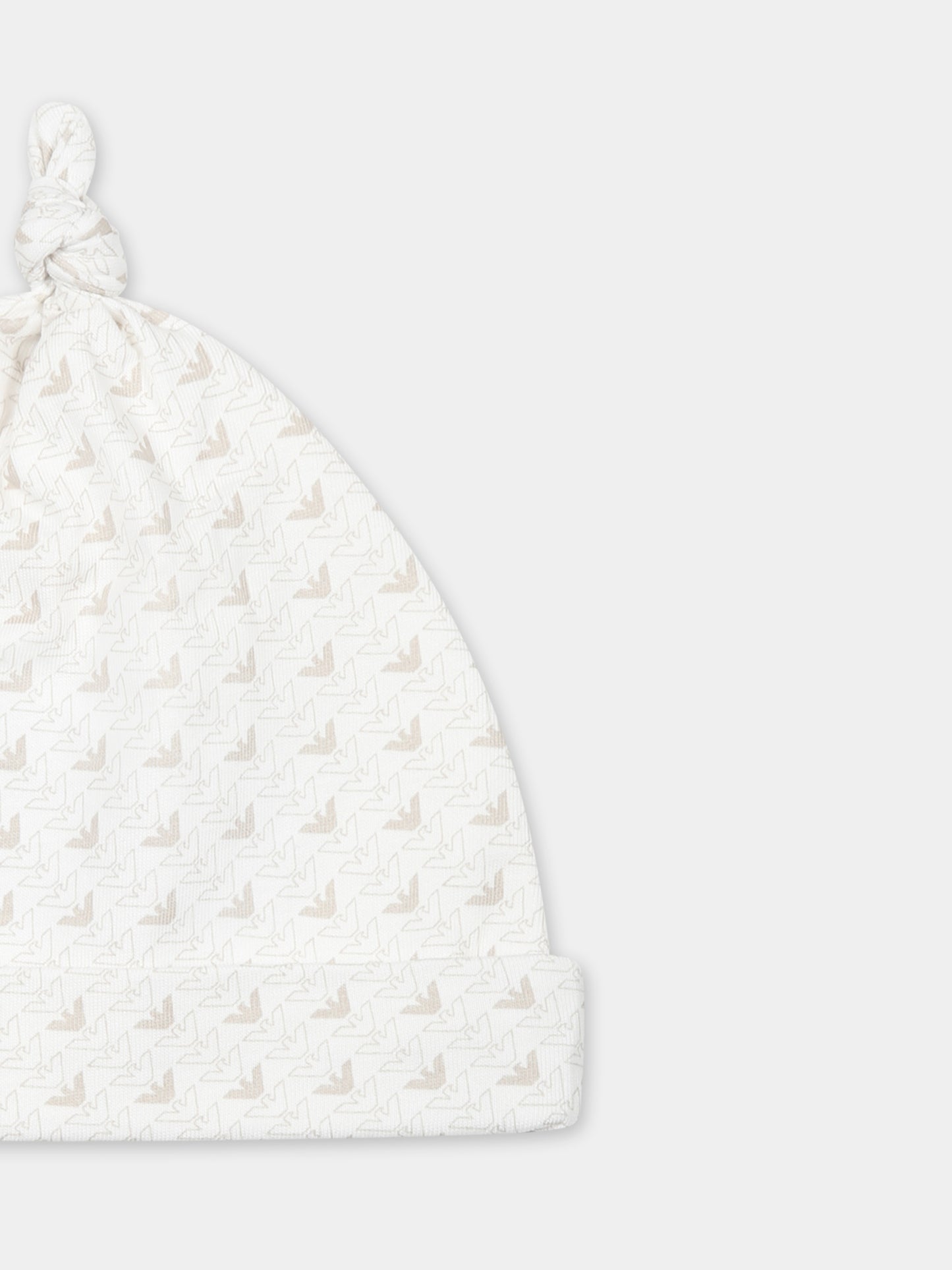 Cappello bianco per neonato con logo,Emporio Armani,EY000005 AF10913 F1014