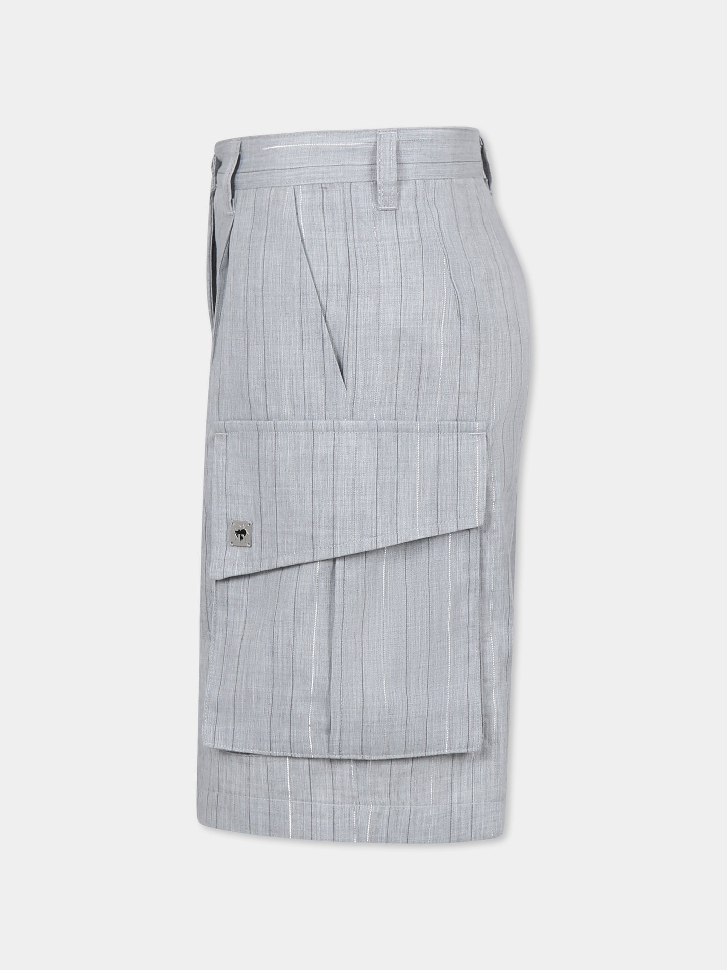 Shorts grigi per bambina con logo,Dkny,D62274 A10