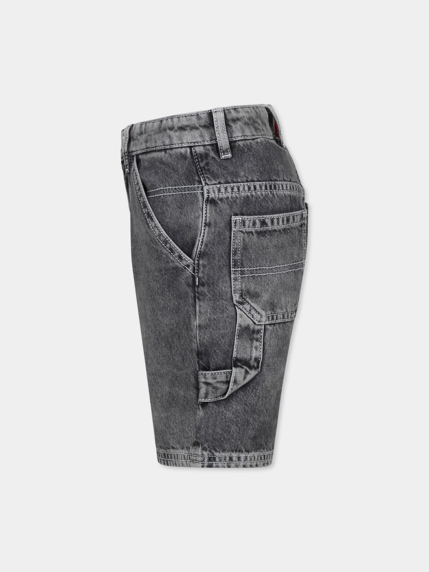 Shorts 446 grigi per bambino con logo,Hugo,G00376 Z21