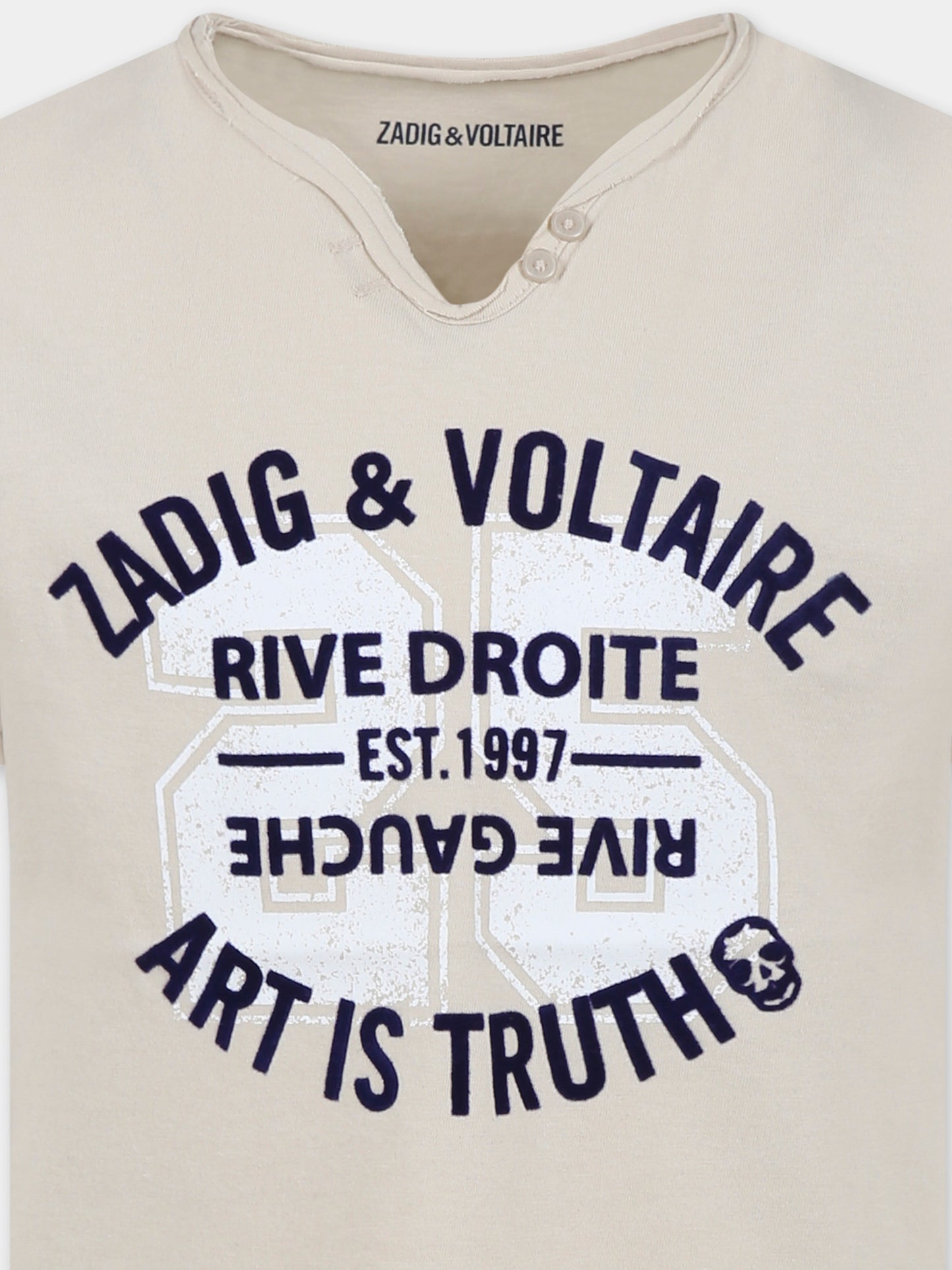 T-shirt avorio per bambino con logo,Zadig & Voltaire Kids,X60380 184