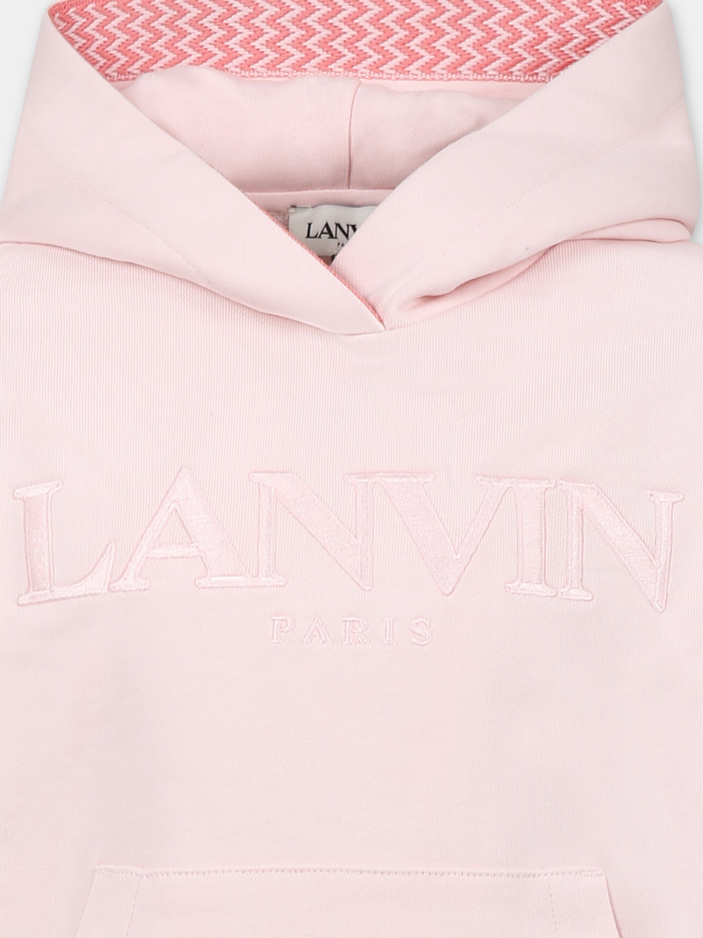 Pink sweatshirt for girl with logo