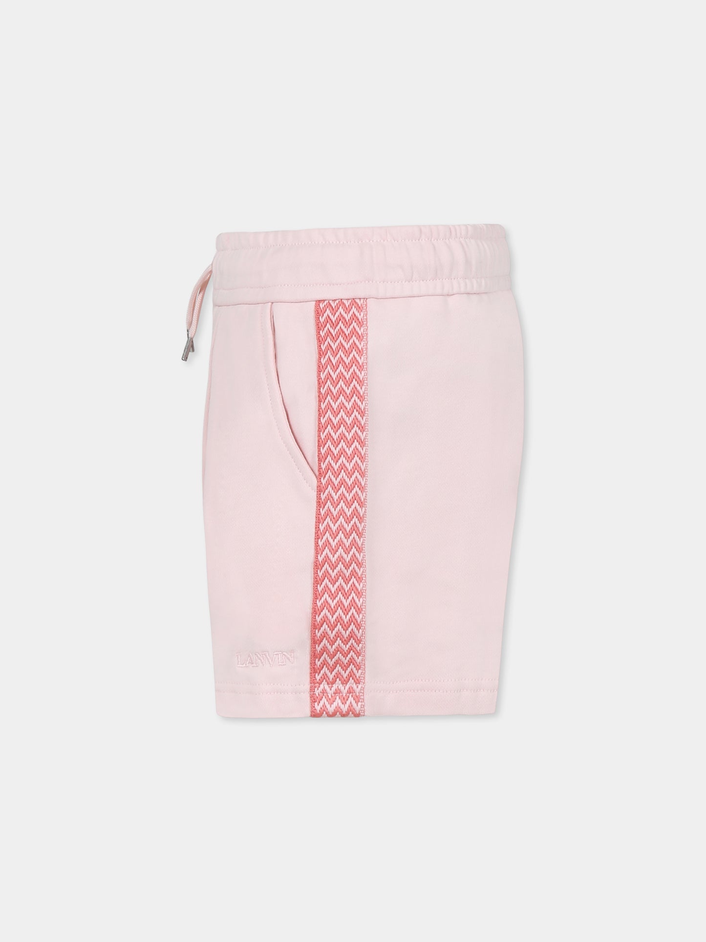 Pink shorts for girl with logo