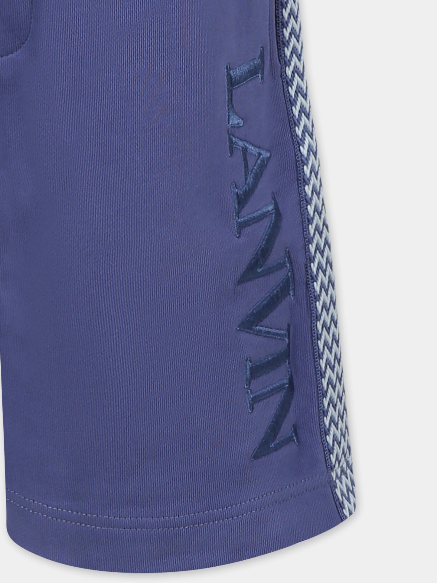 Shorts blu per bambino con logo,Lanvin Petite,N30229 80W
