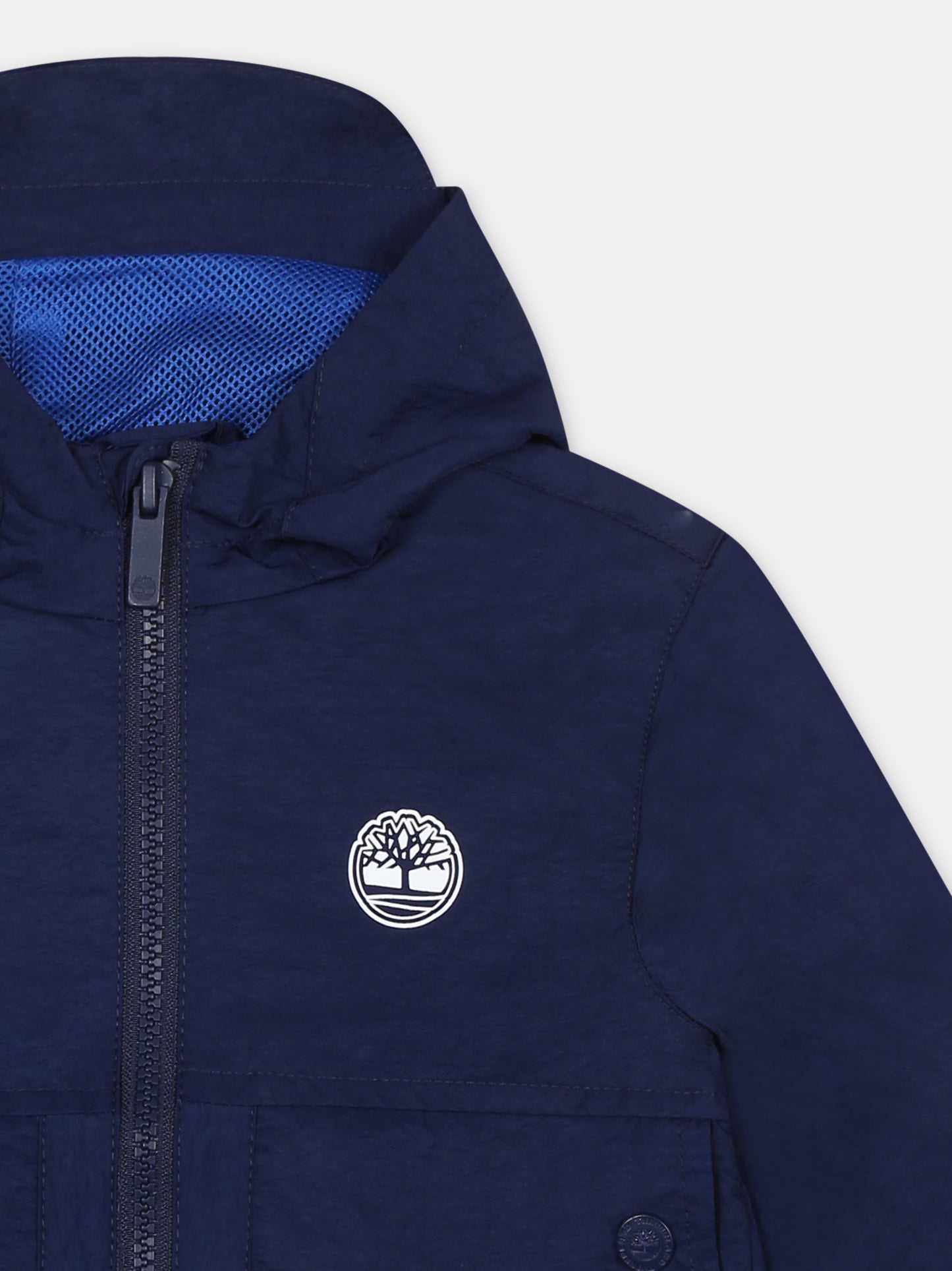 Giacca a vento blu per neonato con albero,Timberland,T60501 84N