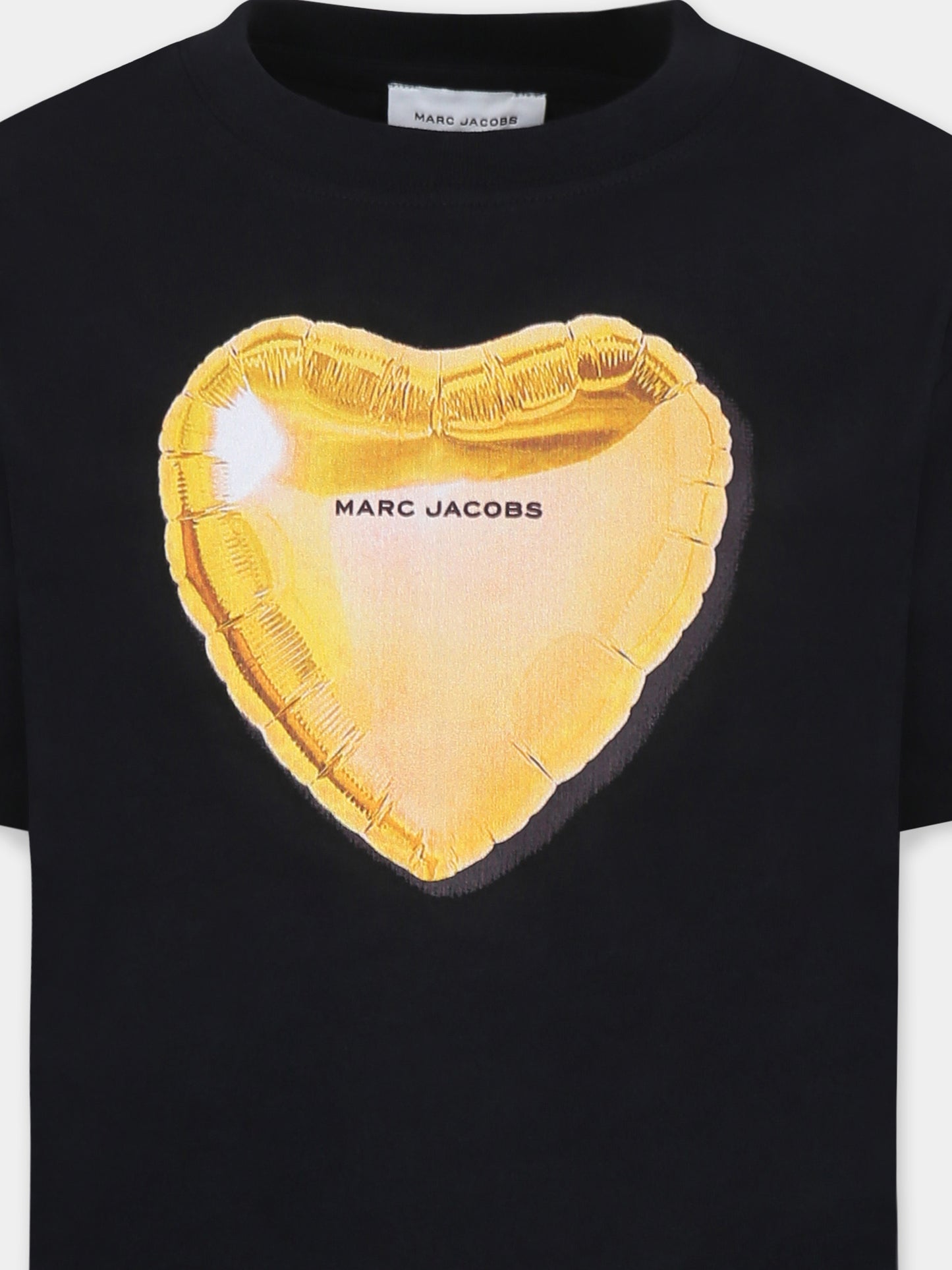 T-shirt nera per bambina con cuore,Marc Jacobs,W60545 09B