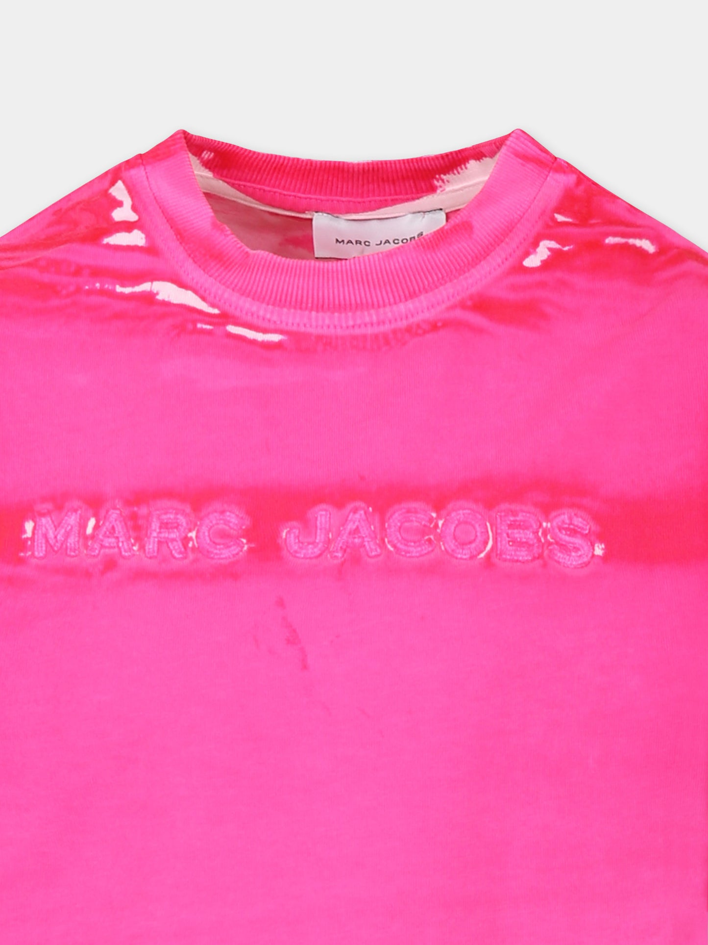 T-shirt fucsia per bambina con logo,Marc Jacobs,W60446 47M