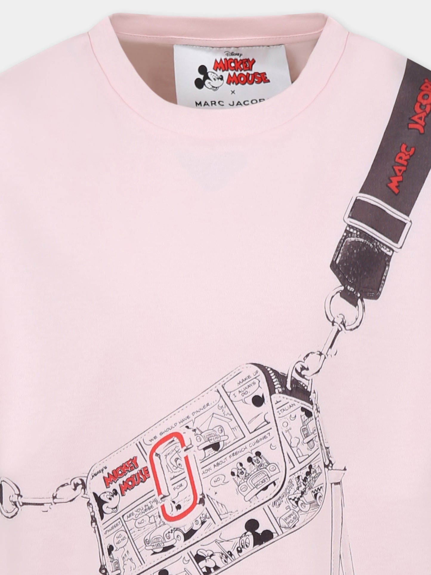 Pink dress for girl with bag print