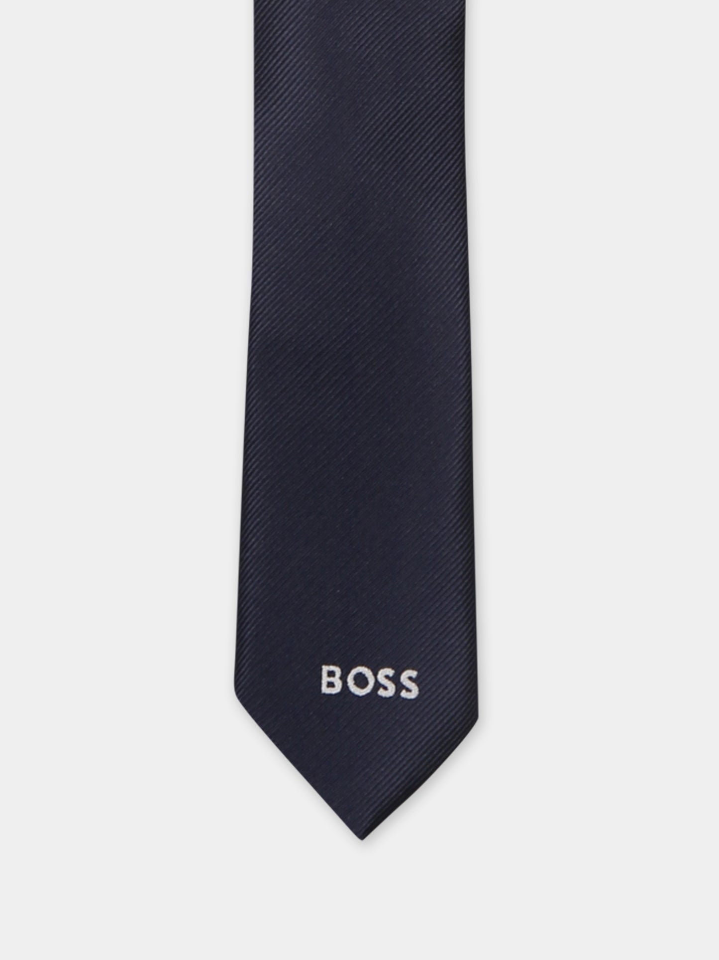 Blue tie for boy with logo
