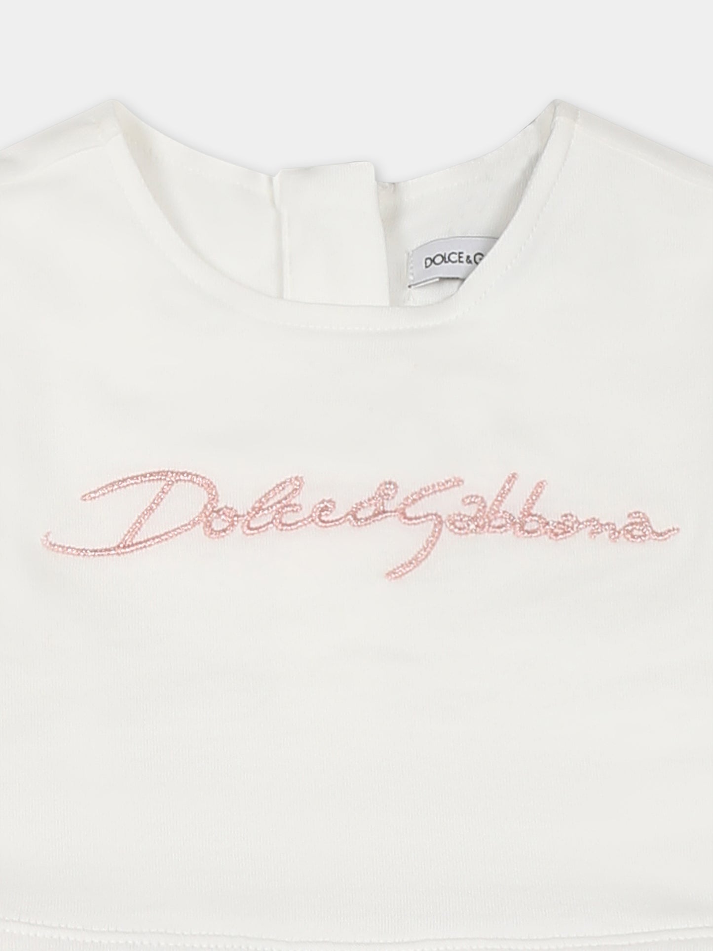 Vestito rosa per neonata con rose,Dolce & Gabbana Kids,L2JD9R G7O0S S9000