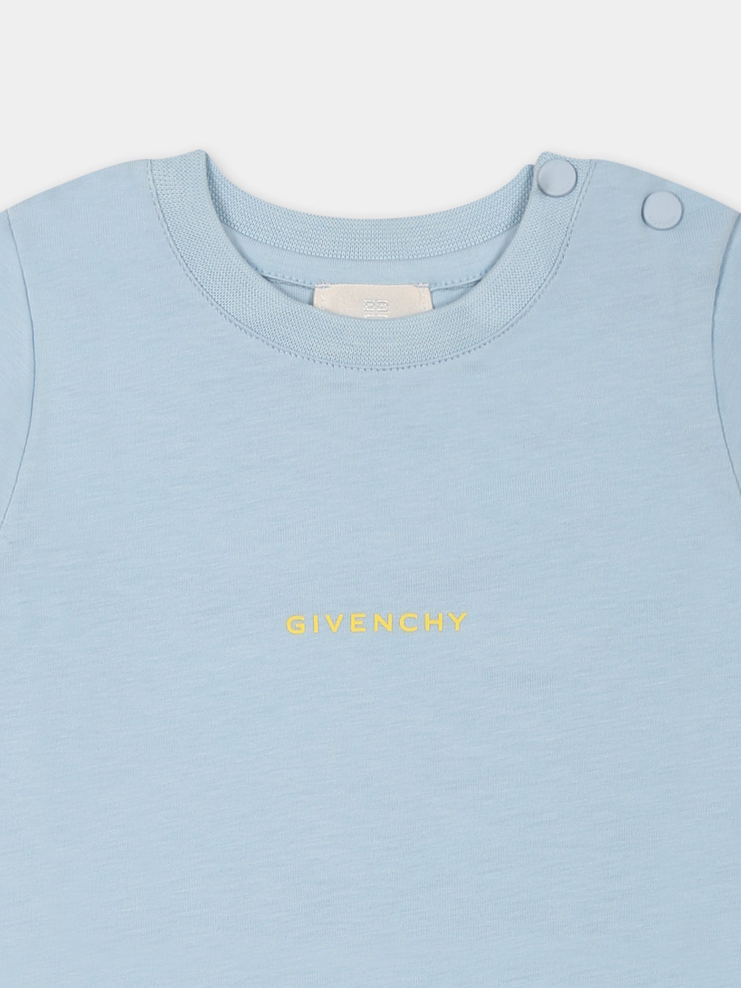 Light blue t-shirt for baby boy with logo