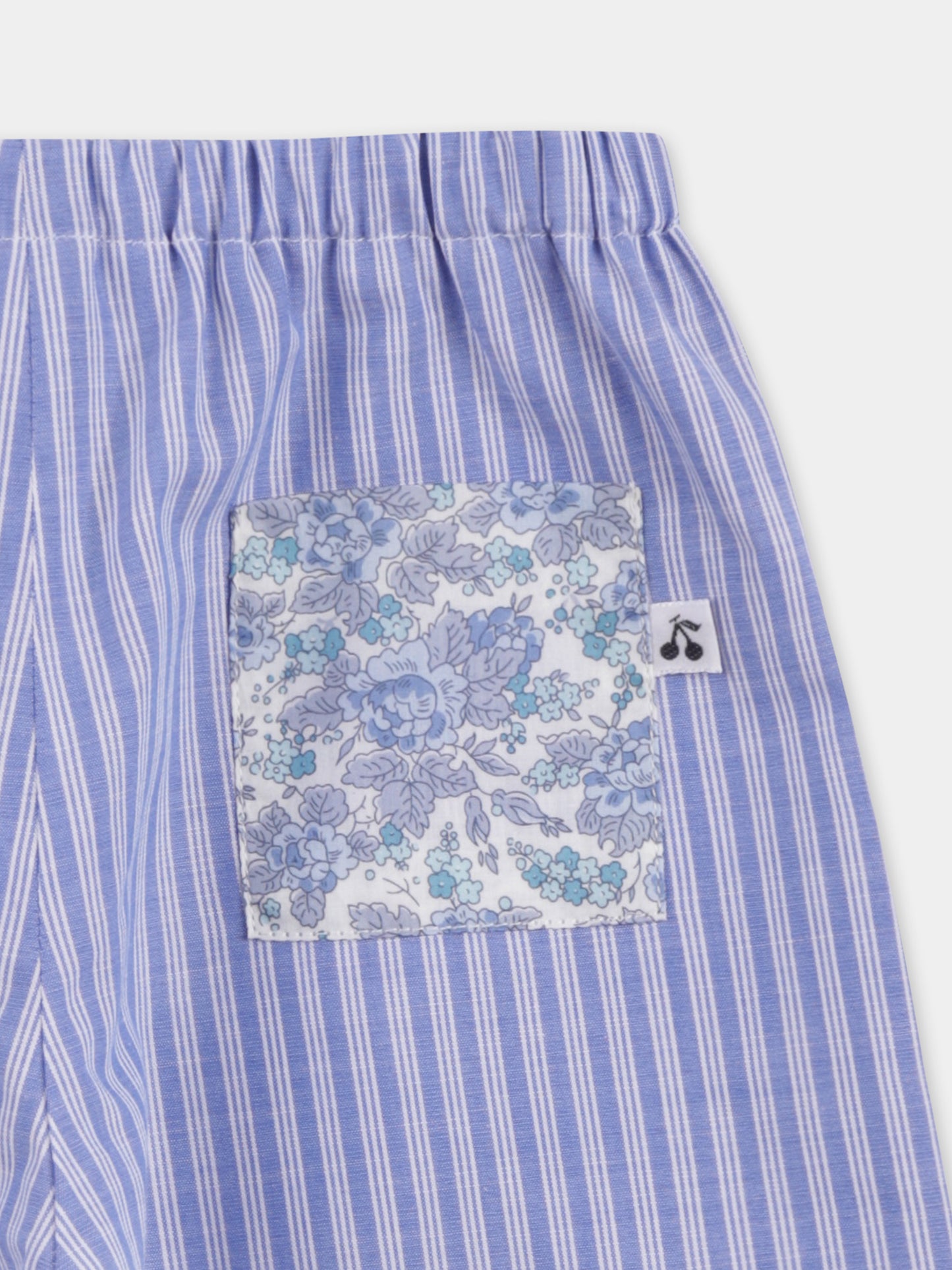 Pantaloni celesti per neonata con stampa floreale,Bonpoint,S05YPAW00004 215