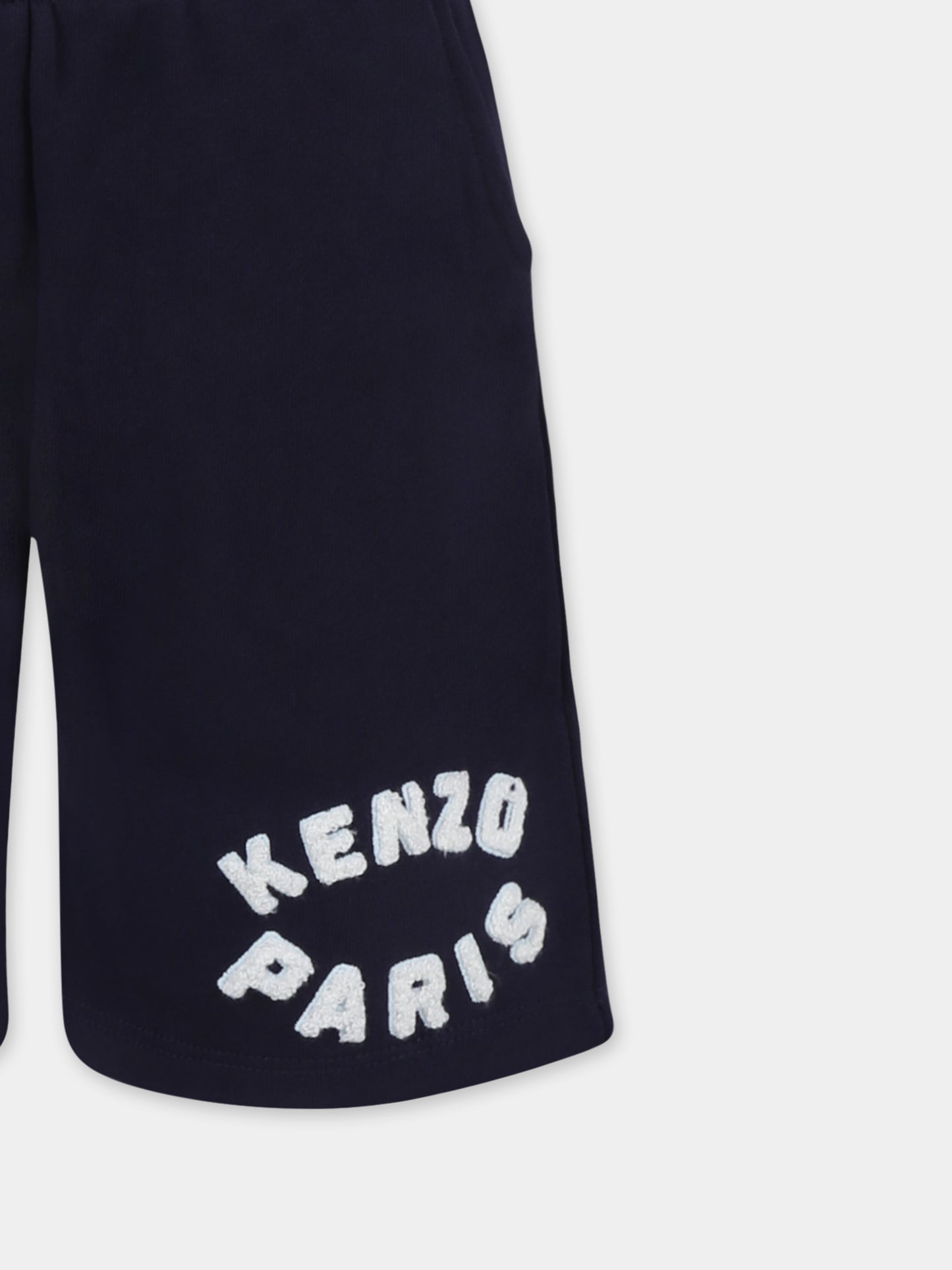 Shorts blu per bambino con logo,Kenzo Kids,K61181 848