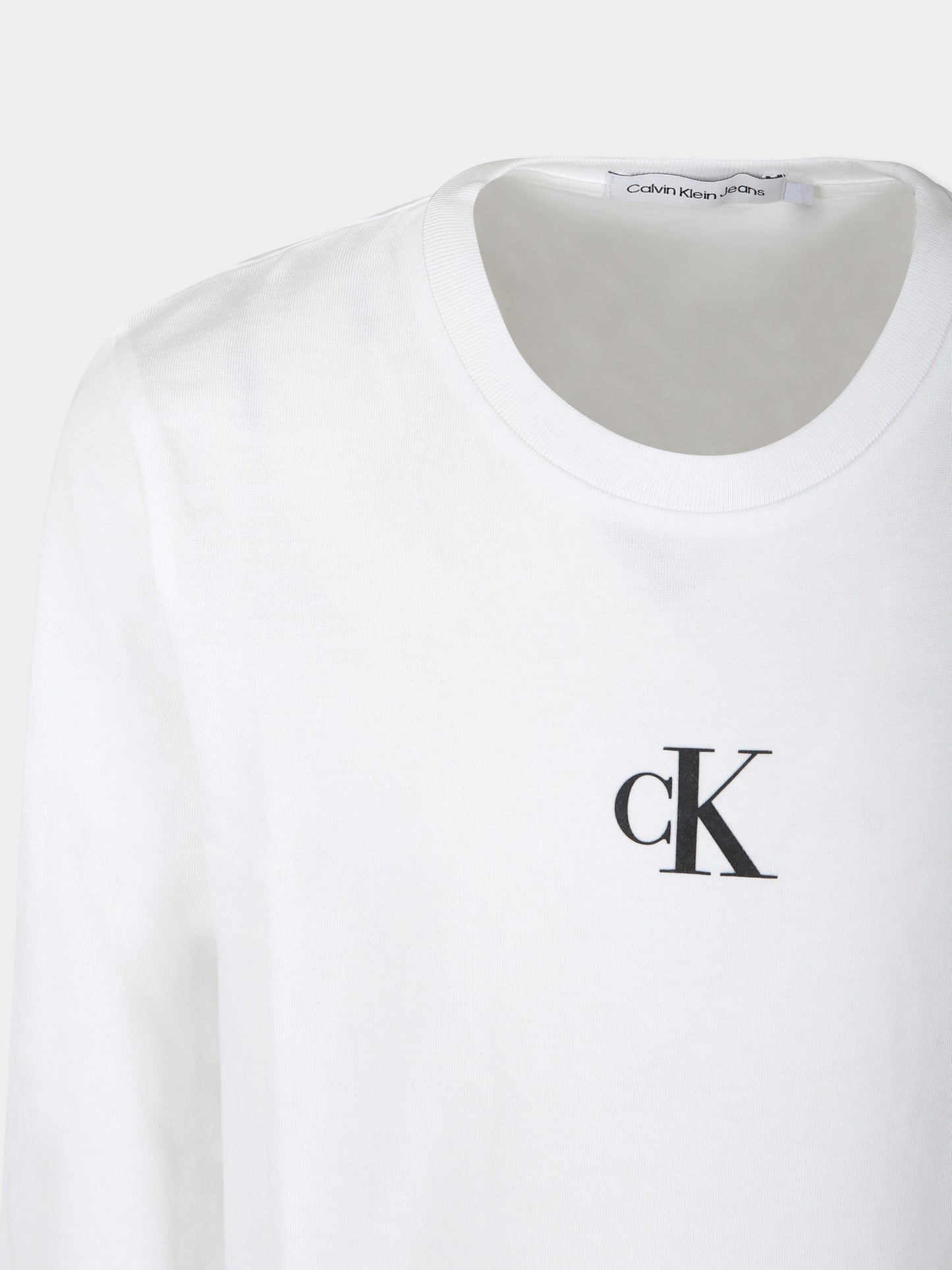 T-shirt bianca per bambina con logo,Calvin Klein Kids,23FCKIG0IG02135 YAF