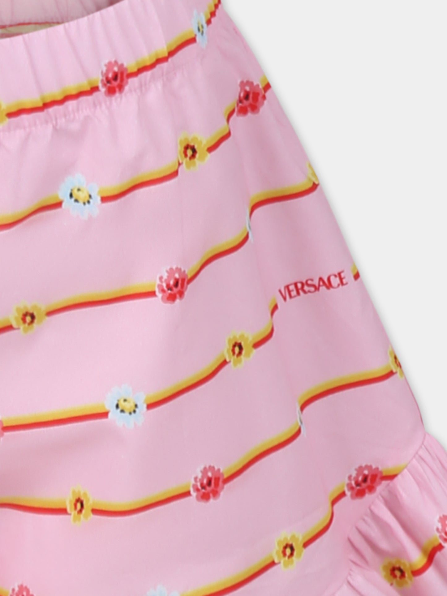 Pink shorts for baby girl with logo