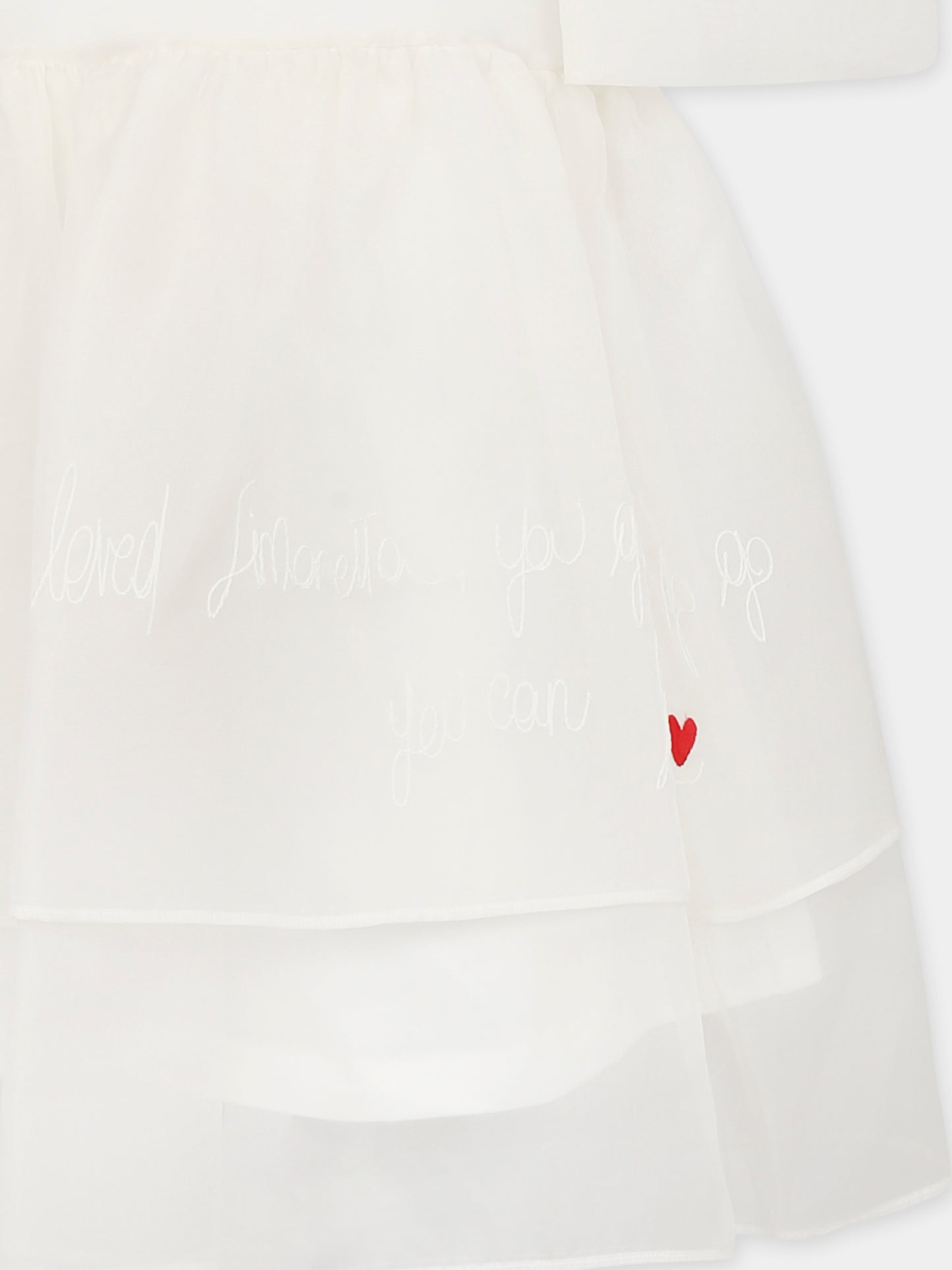 White dress for girl with writing
