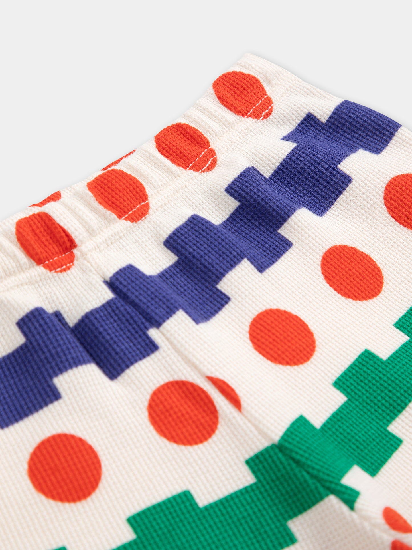 Shorts bianchi per neonati con stampa geometrica all over,Bobo Choses,B125AB041