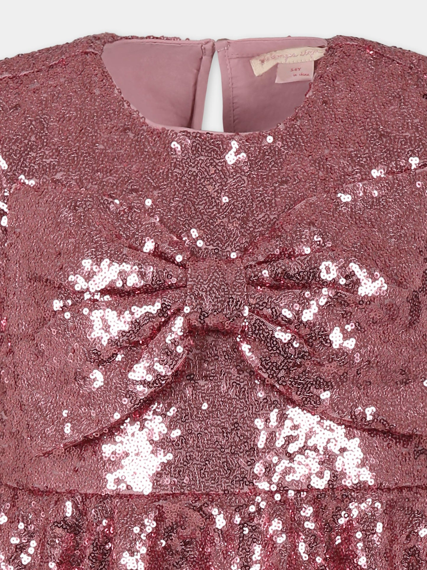 Vestito rosa per bambina con paillettes,Konges Sløjd,KS102203 MELLOW ROSE