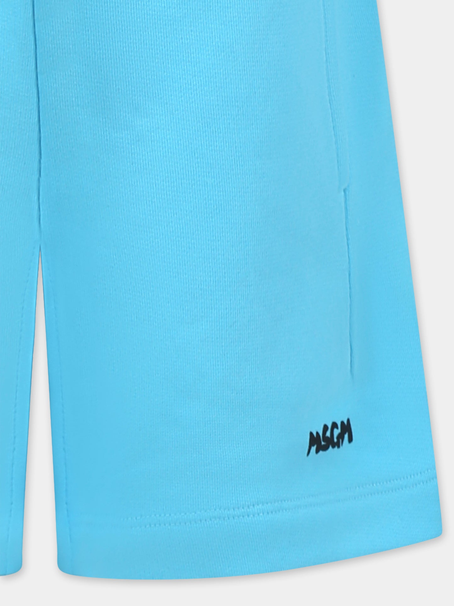 Shorts celesti per bambini con logo,Msgm Kids,S5MSJUBE071 MS005