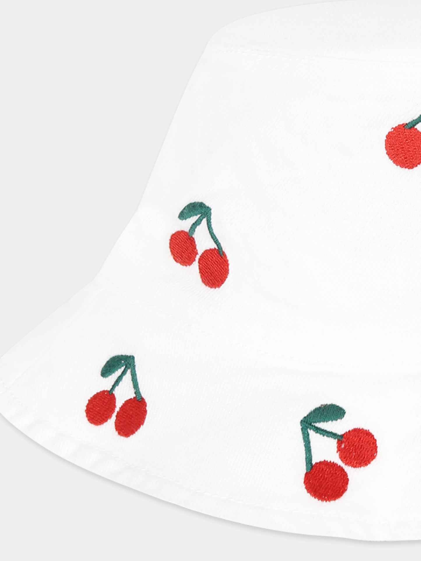 Cloche bianca per neonata con ciligie all over,Stella Mccartney Kids,TW0007 Z2764 101EM