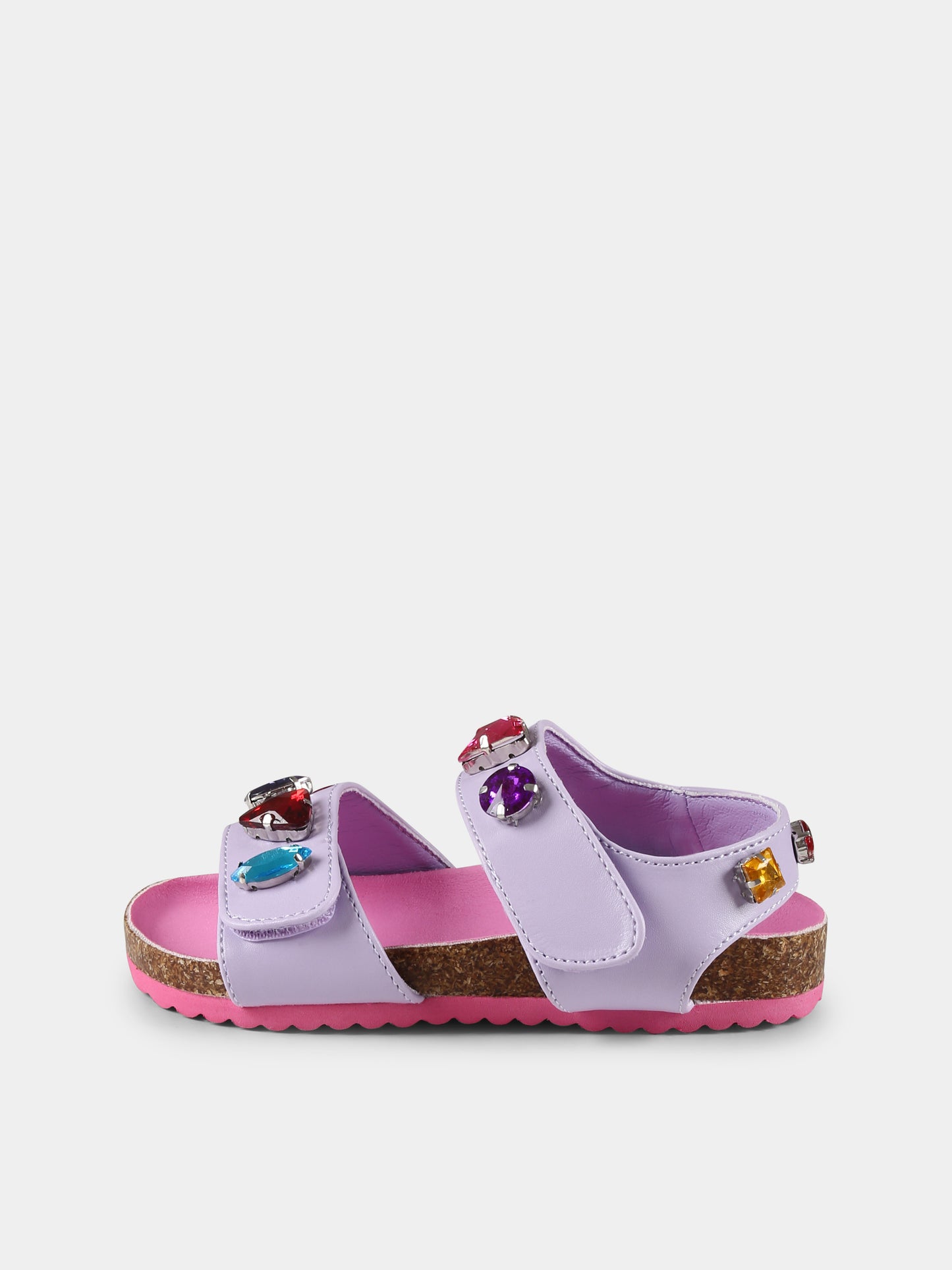 Sandali viola per bambina con cristalli,Stella Mccartney Kids,TW0B96 Z2947 522