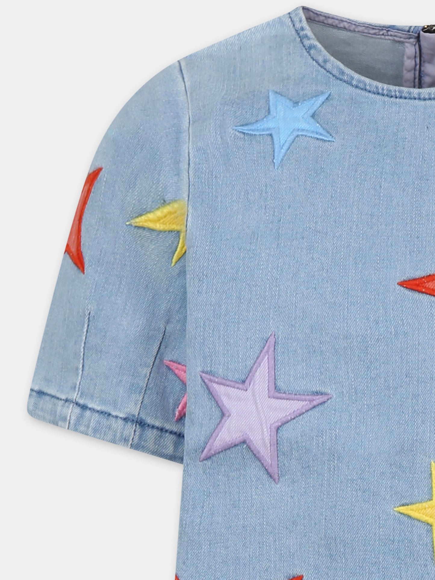 Vestito denim per bambina con stelle all over,Stella Mccartney Kids,TW1C51 Z0153 615