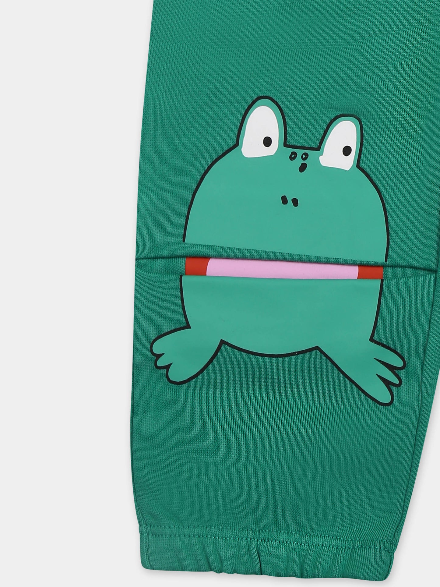 Green trousers for baby boy with frog