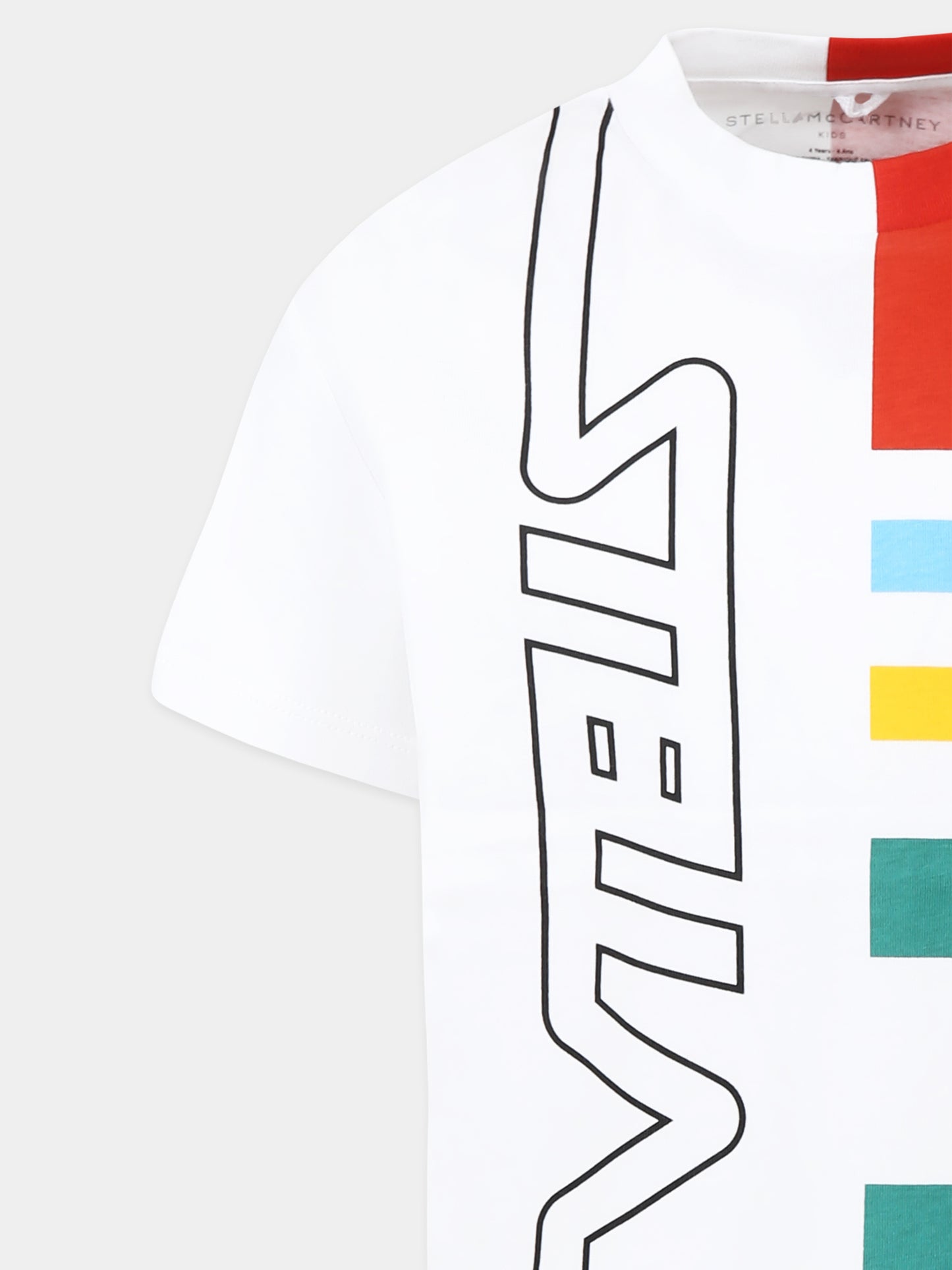 White t-shirt for boy with logo