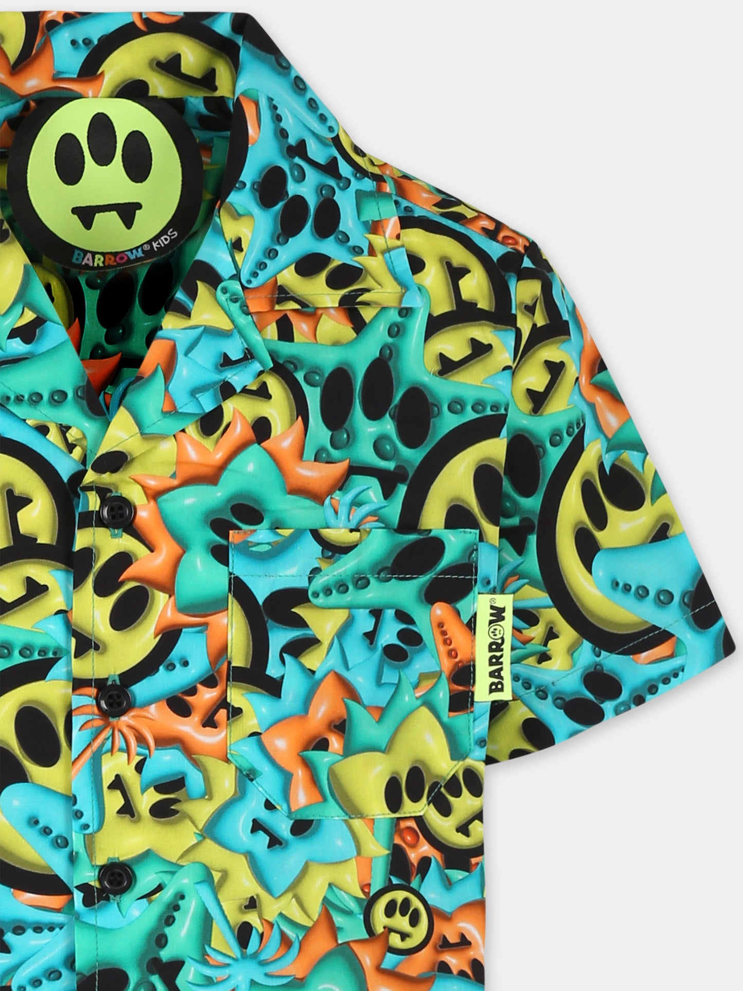 Camicia multicolor per bambini con smile all over,Barrow,S5BKJUSI033 140