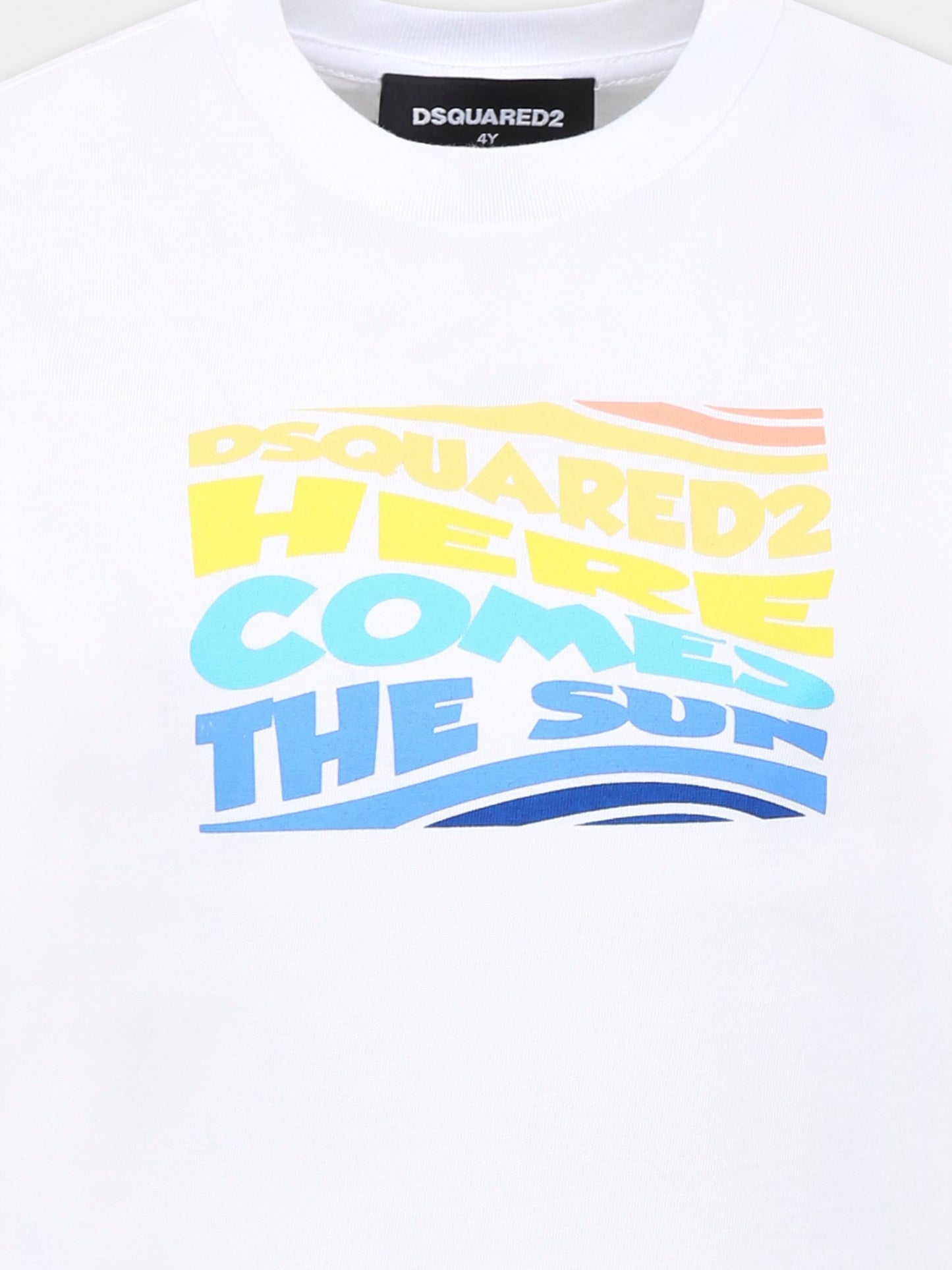 White t-shirt for boy with logo