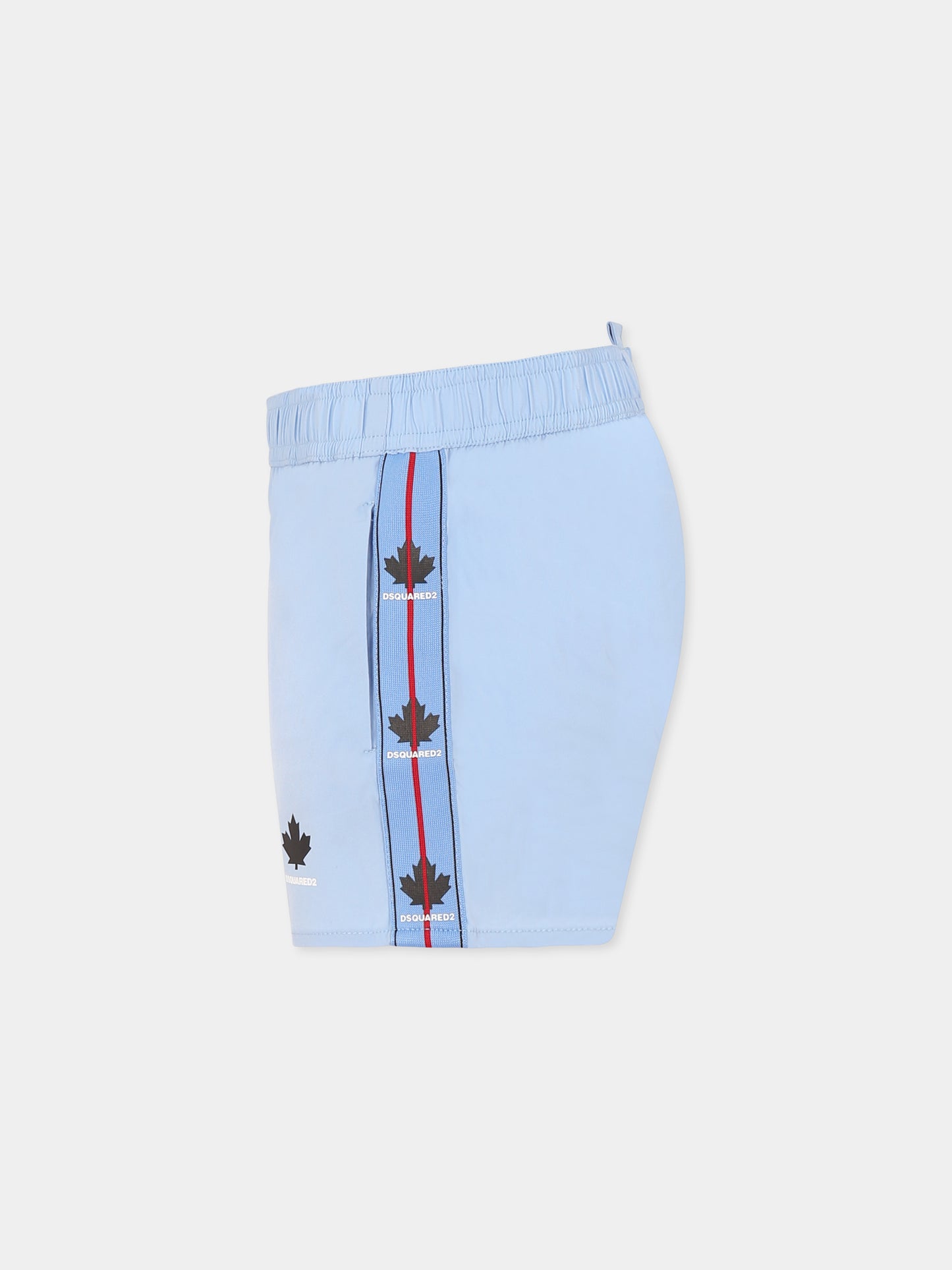 Boxer mare celeste per bambino con logo,Dsquared2,DQ2892 D0ACQ D2M126M DQ827