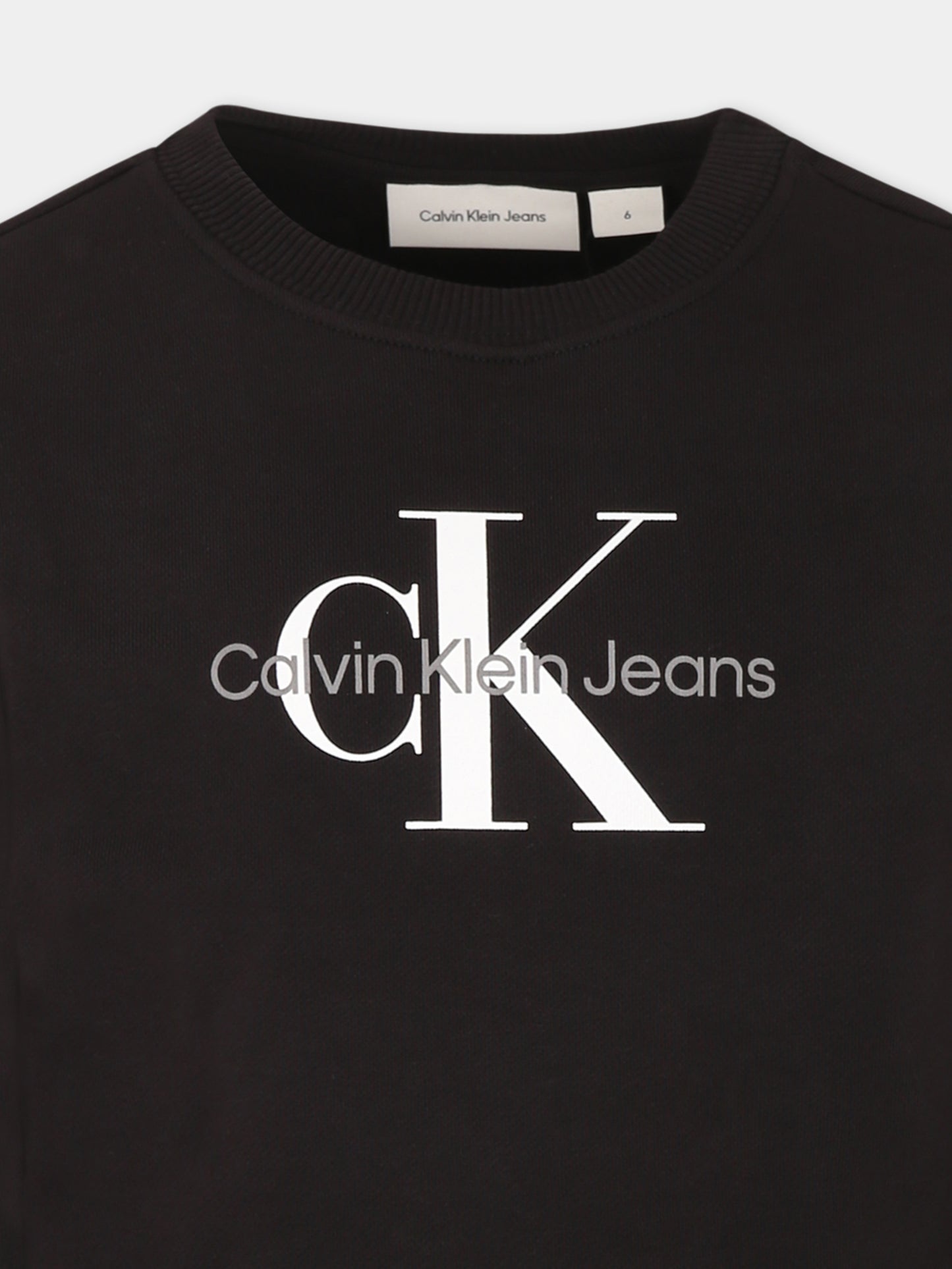 Felpa nera per bambini con logo,Calvin Klein Kids,25S CKIU0IU00675J IU0IU00675 BEH
