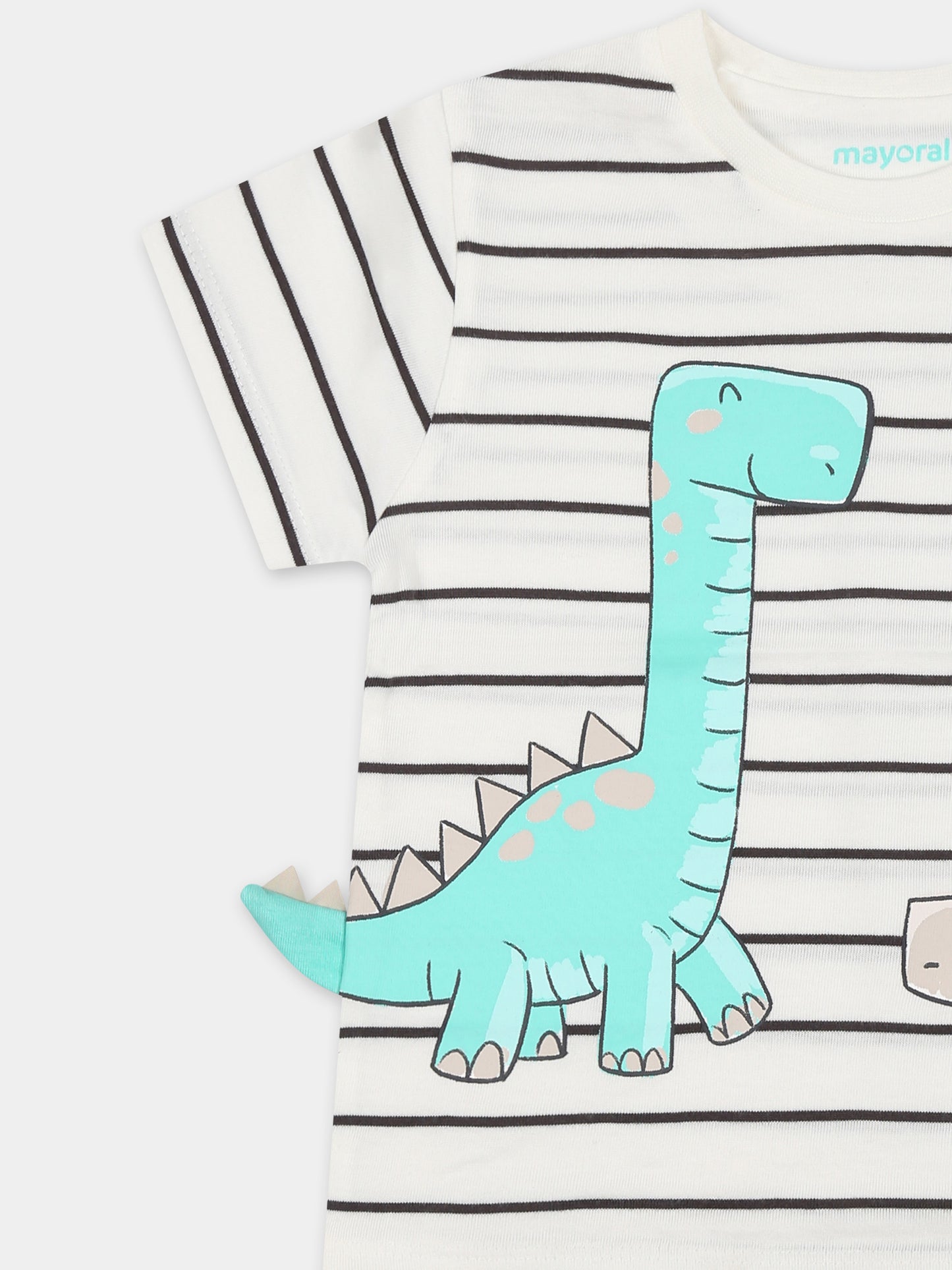 T-shirt bianca per neonato con stampa dinosauri,Mayoral,1061 039