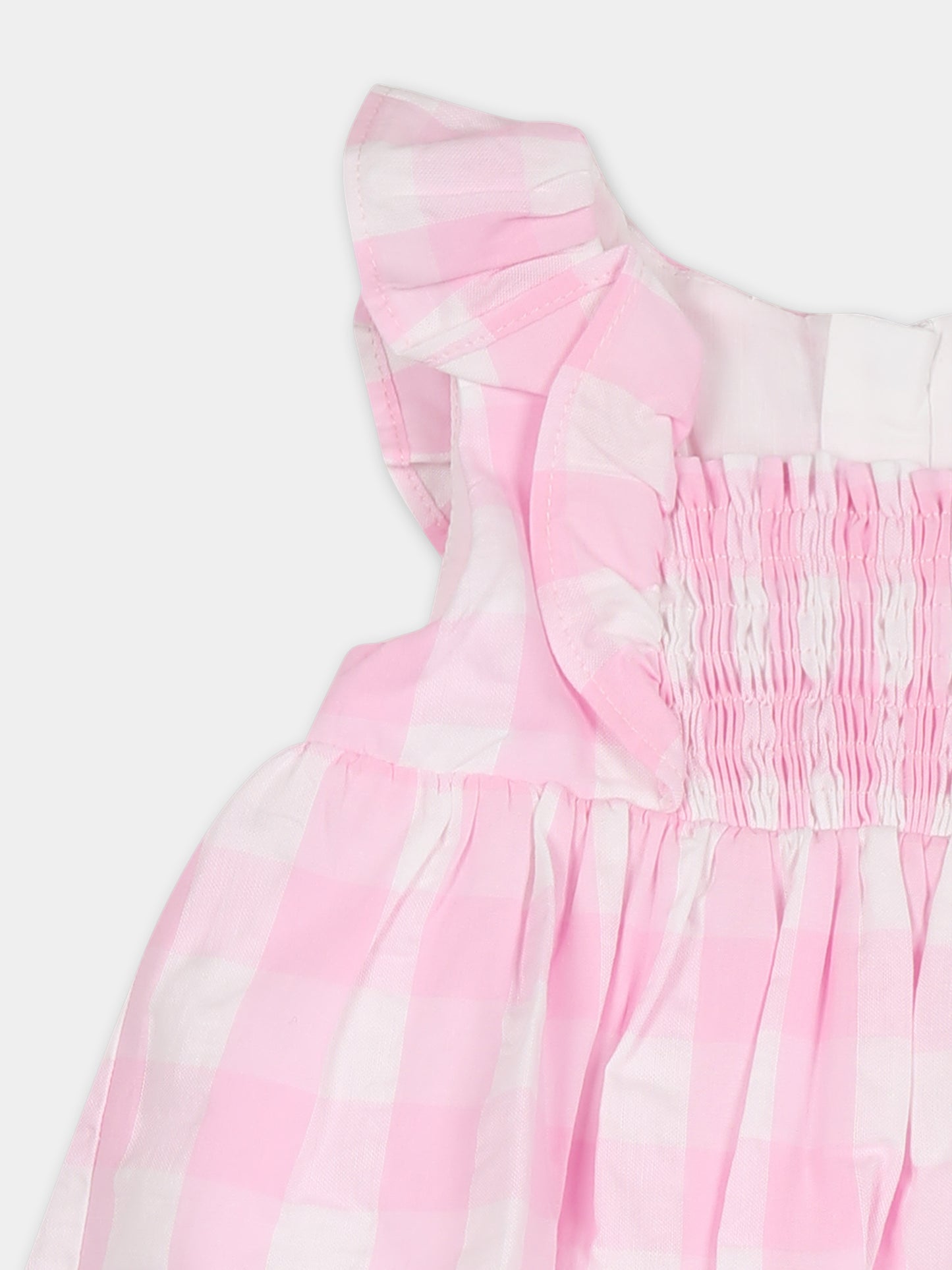 Vestito rosa per neonata con stampa vichy,Mayoral,1912 044