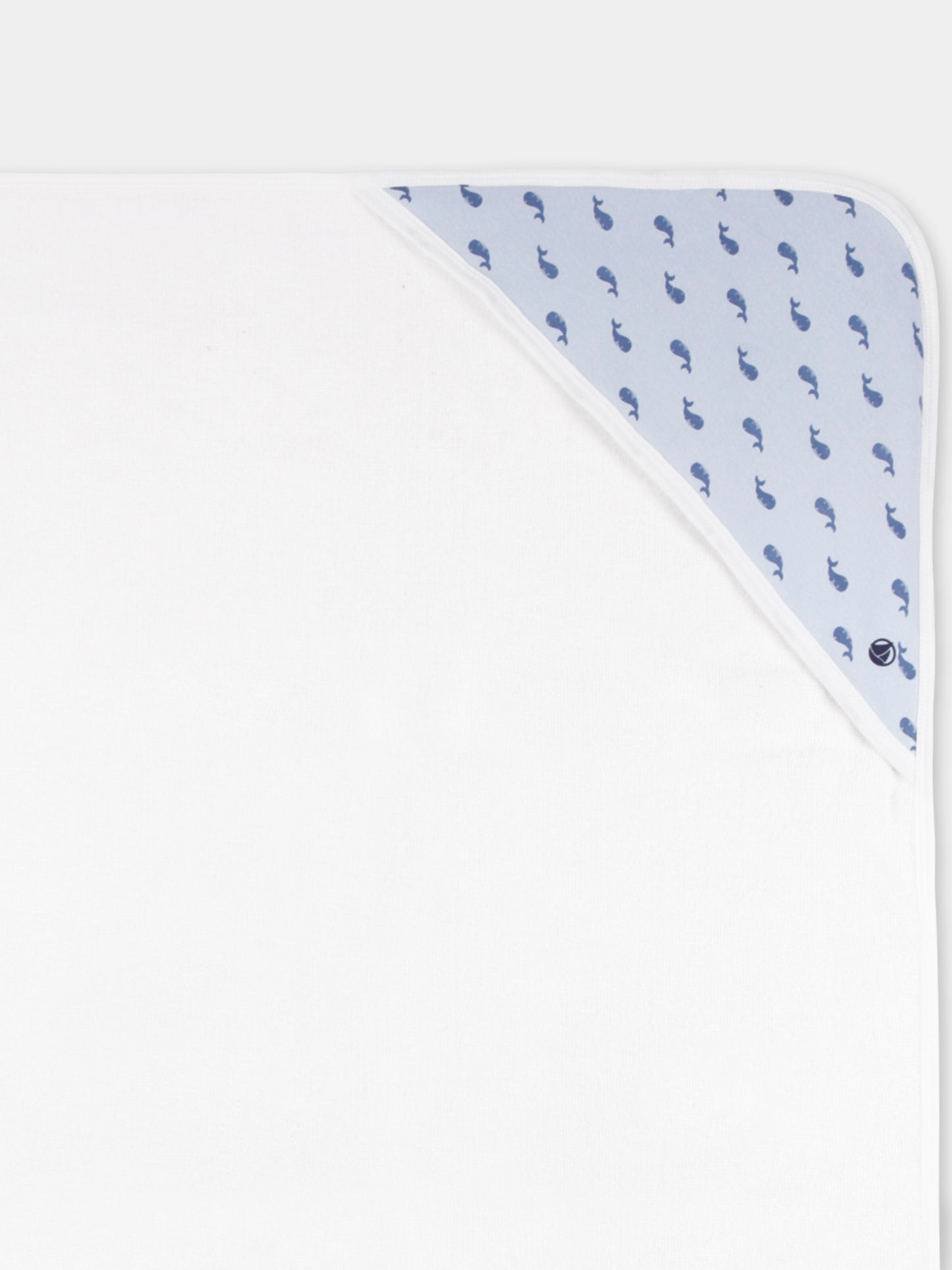 Accappatoio avorio per neonato con balena,Petit Bateau,A0CIW TOUDOU/ALASKA 01