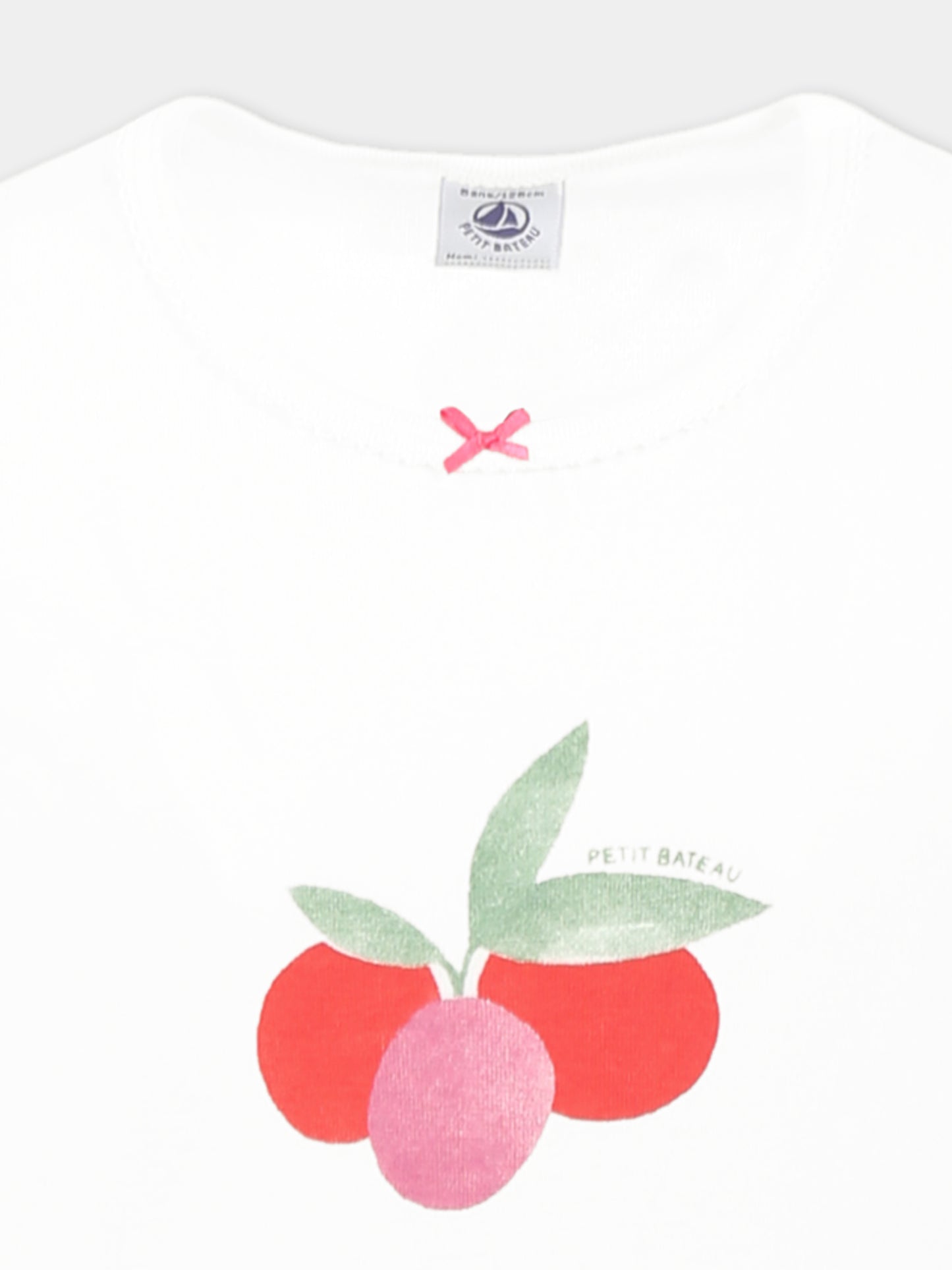 Pigiama bianco per bambina,Petit Bateau,A0D50 MARSHMALLOW/MULTICO 01