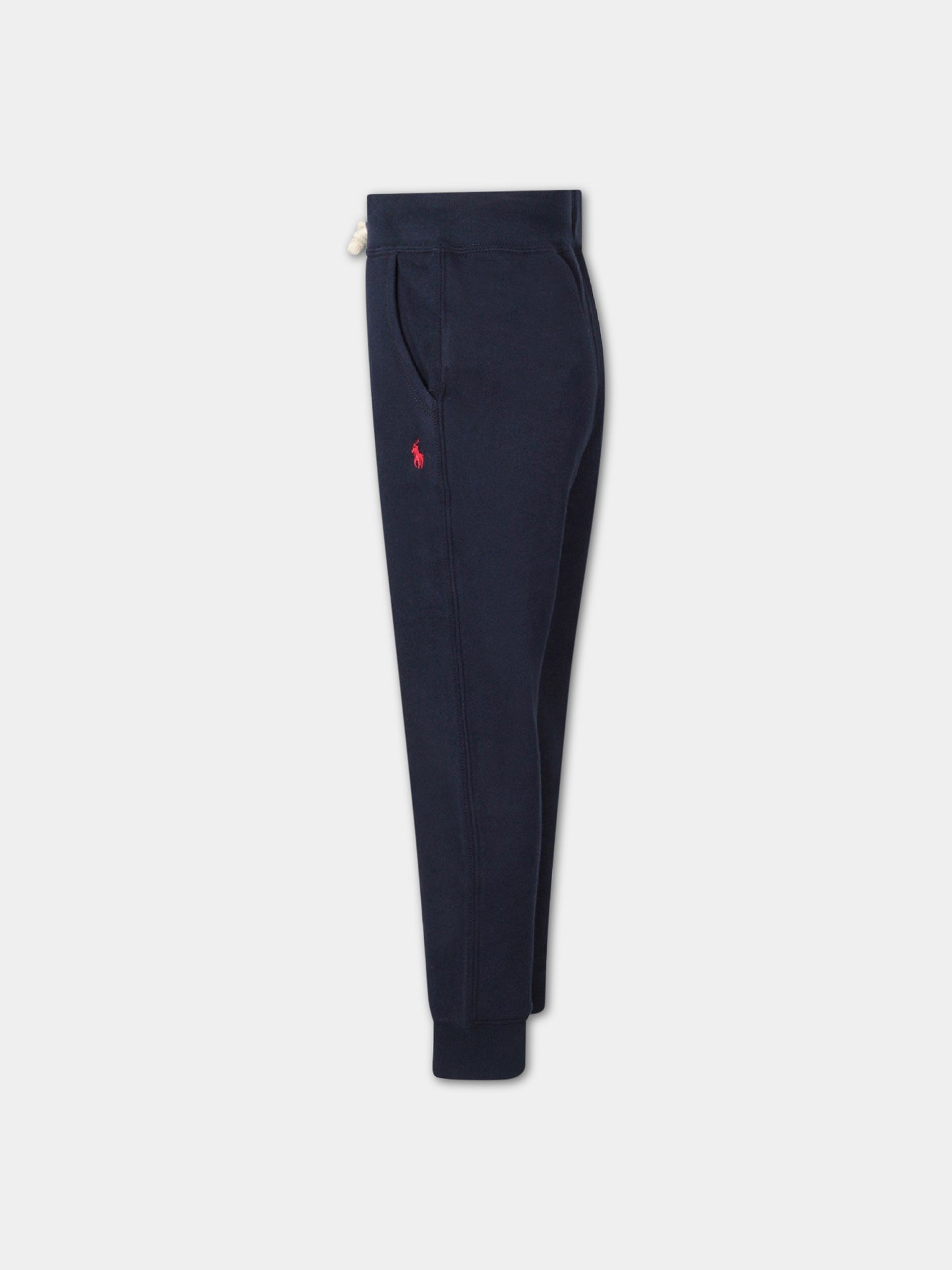 Pantalone blu per bambino con cavallino rosso,Ralph Lauren Kids,720897003