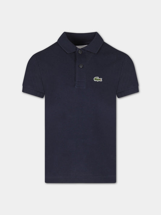 Polo blu per bambino con coccodrillo,Lacoste,PJ2909 00 166