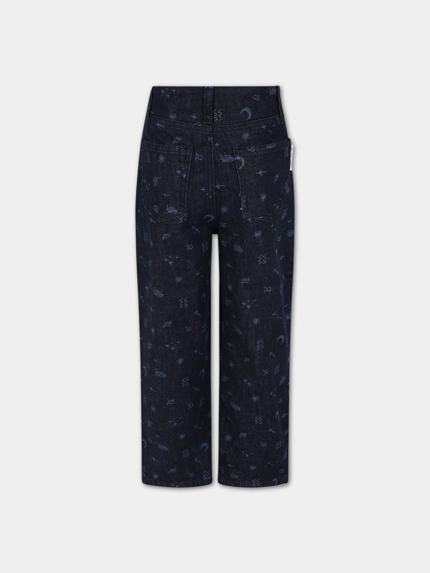 Jeans Cosmos blu per bambina con simboli dello zodiaco,The New Society,W22-K/DN 03-COSMOS