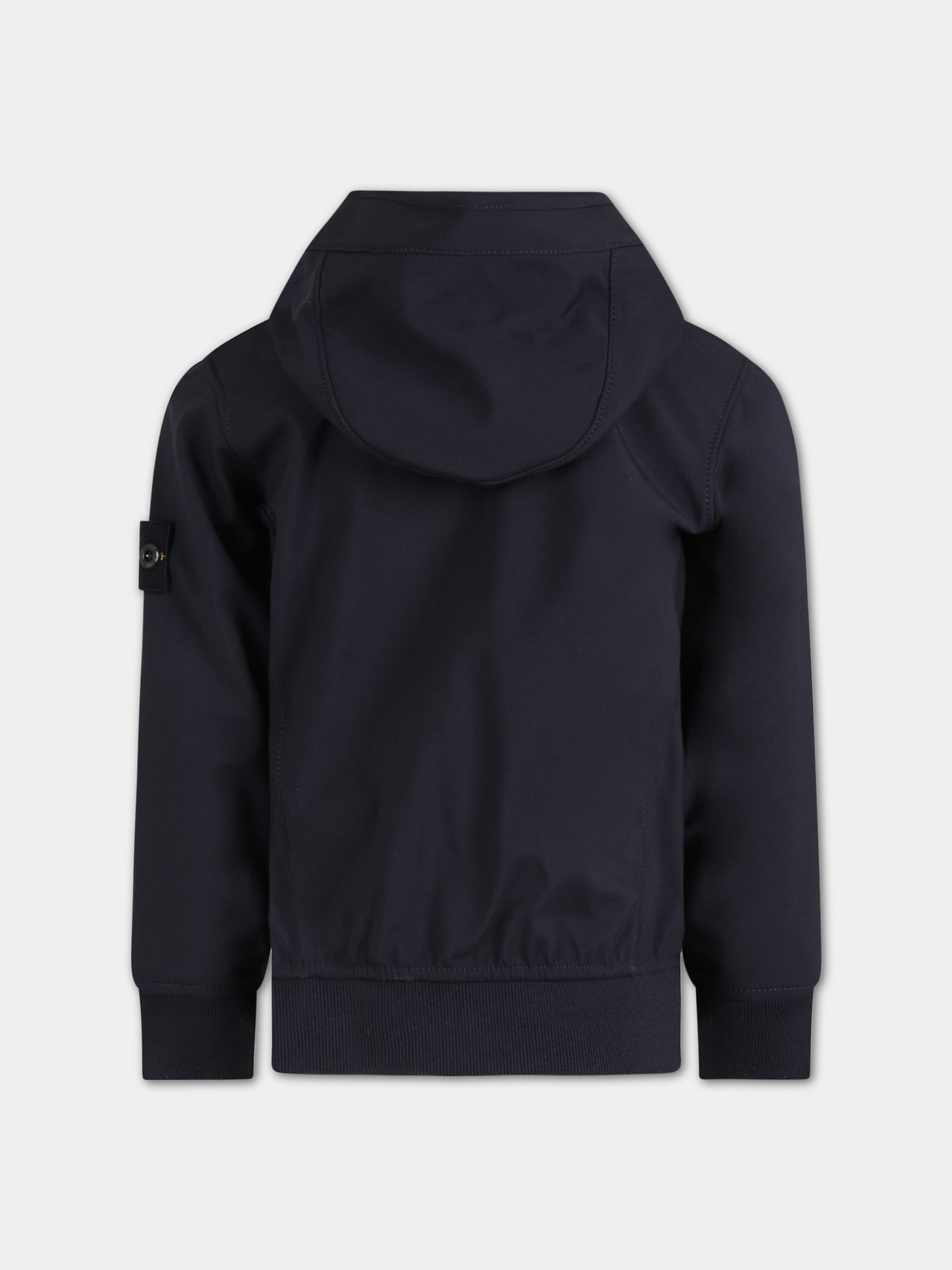 Bomber blu per bambino con iconico patch,Stone Island Junior,7816 401 34 V0020