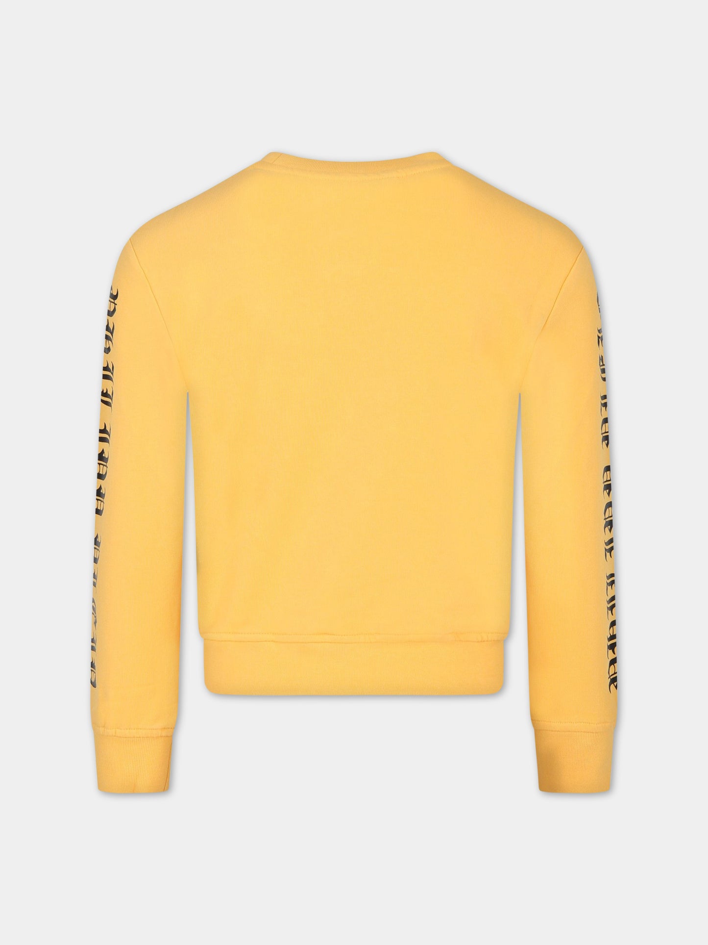 Felpa gialla per bambino con stampa e logo,Philipp Plein Junior,2PF001 LDA01 50870
