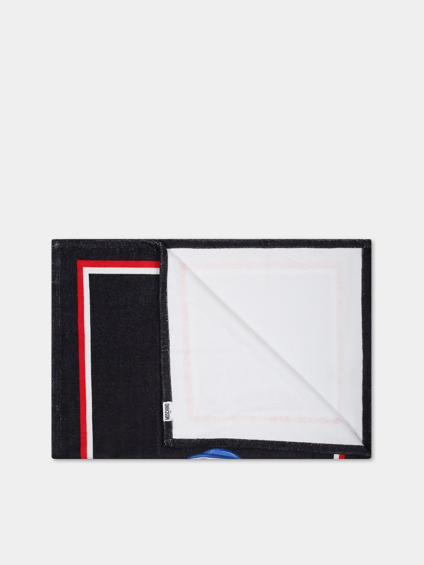 Telo-mare blu per bambini con Teddy Bear e logo,Moschino Kids,HOX01B LGA15 40016