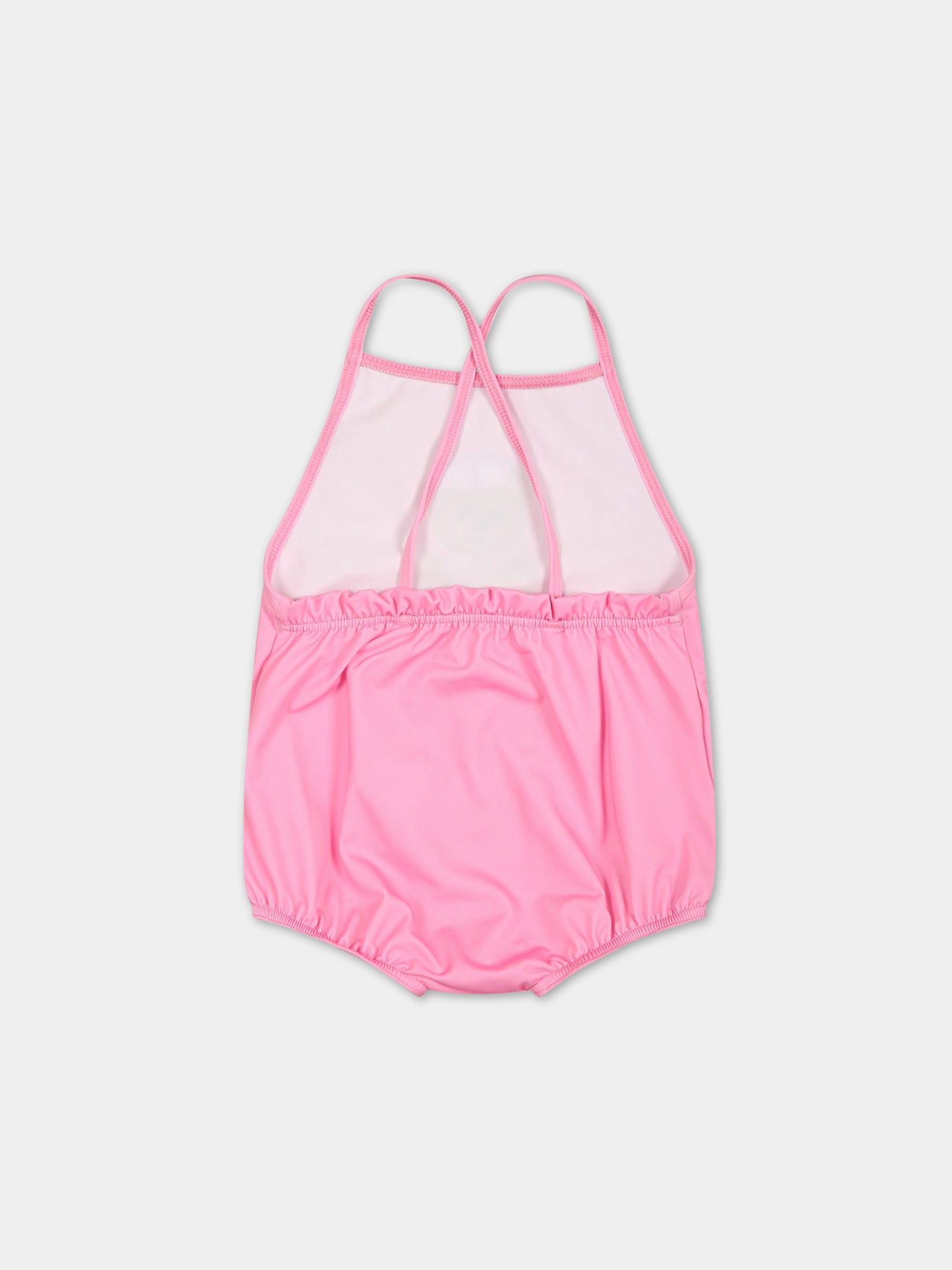 Costume rosa per neonata con Teddy Bear e logo,Moschino Kids,MDL00K LKA00 51473