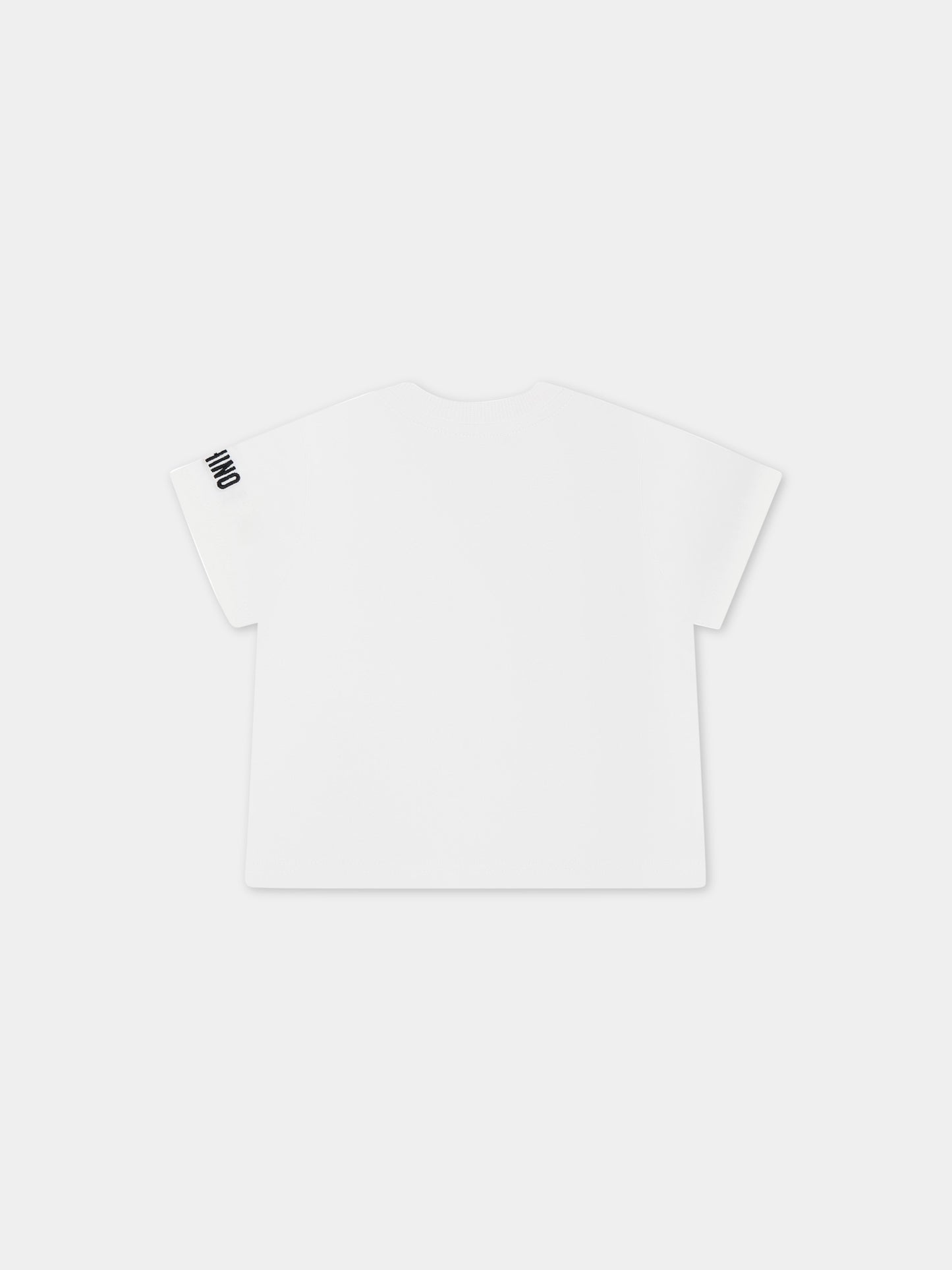 T-shirt bianca per neonati con Teddy Bear,Moschino Kids,MUM03A LAA24 10063