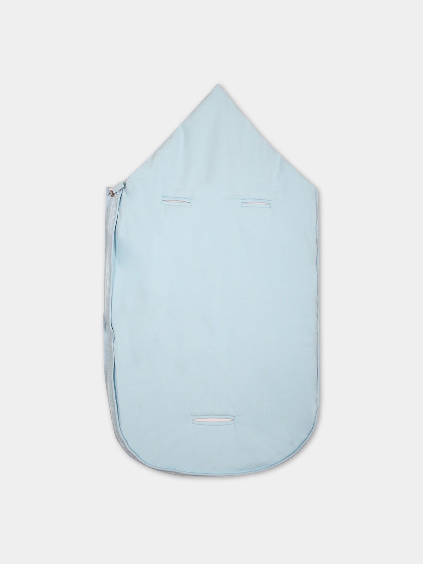 Sacco-nanna celeste per neonato con Teddy Bear e logo,Moschino Kids,M8E005 LDA25 40304